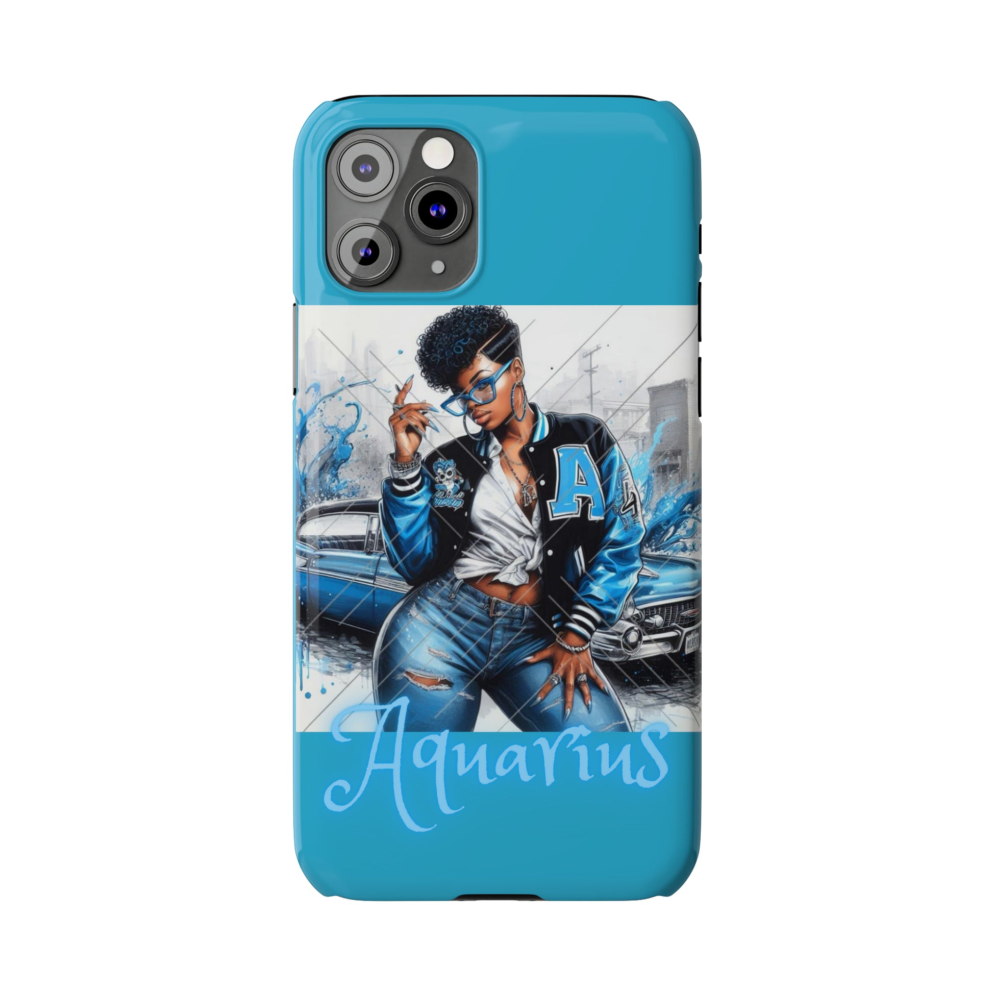 Aquarius Blue Slim Phone Cases - Phone Case