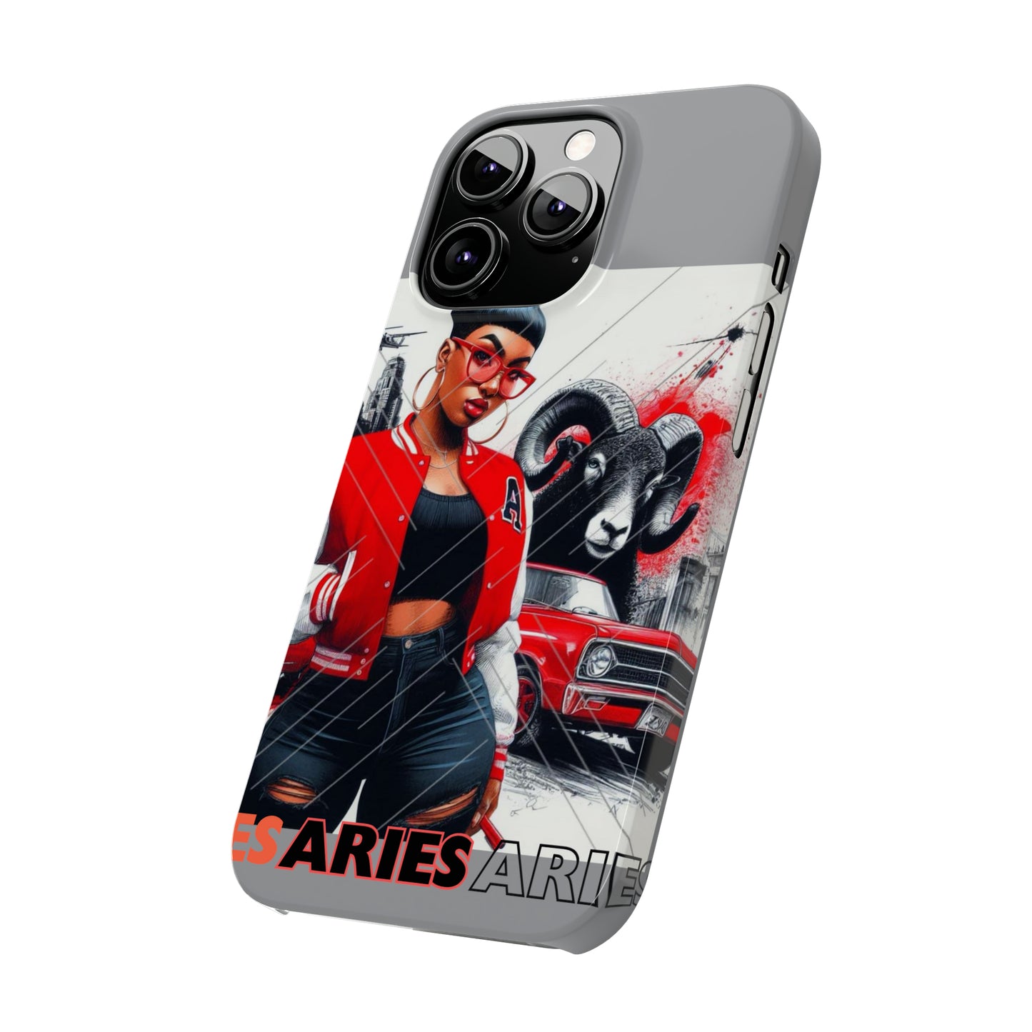 Aries Grey Slim Phone Cases - Phone Case