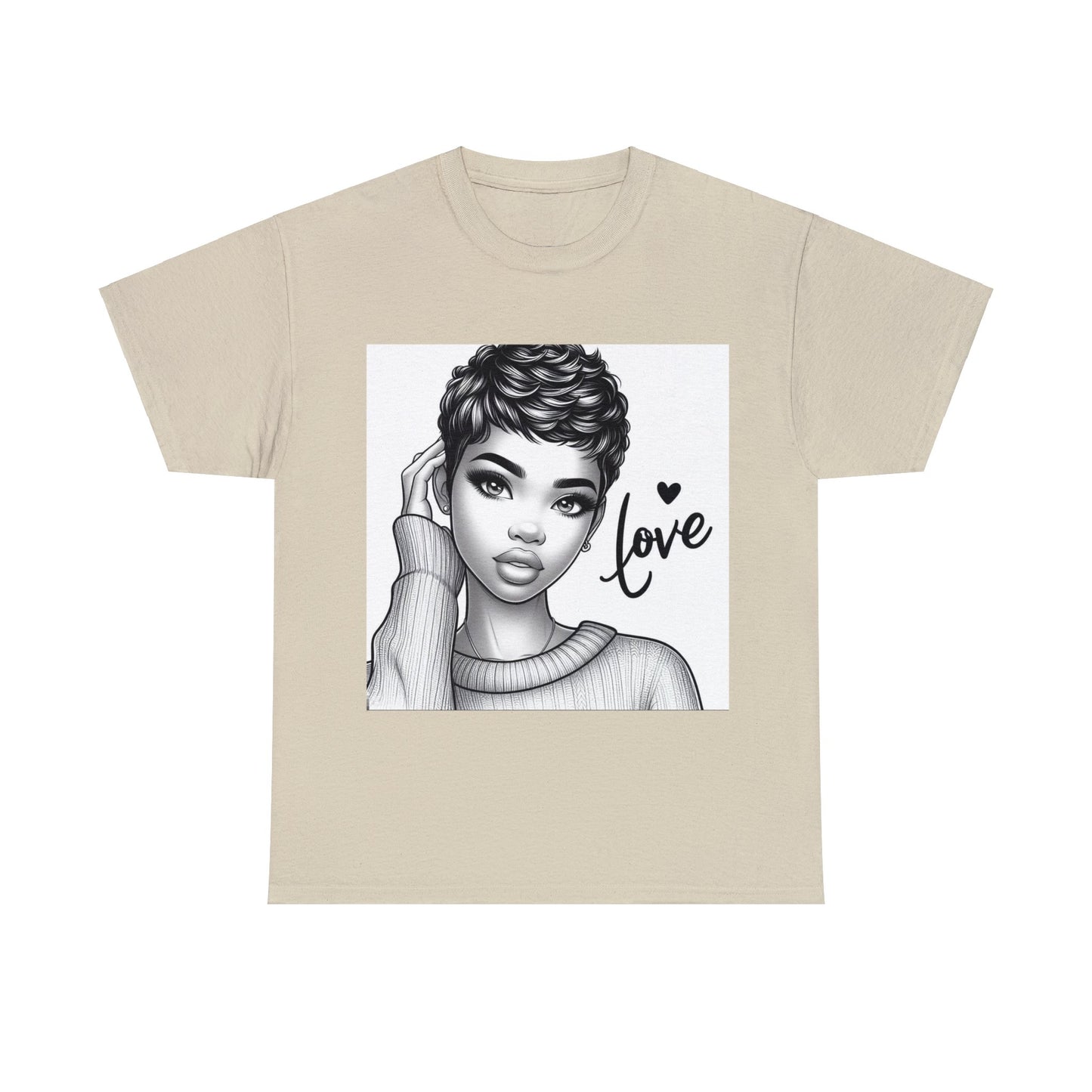 Love blk/wht Unisex Heavy Cotton Tee - Sand / S - T-Shirt