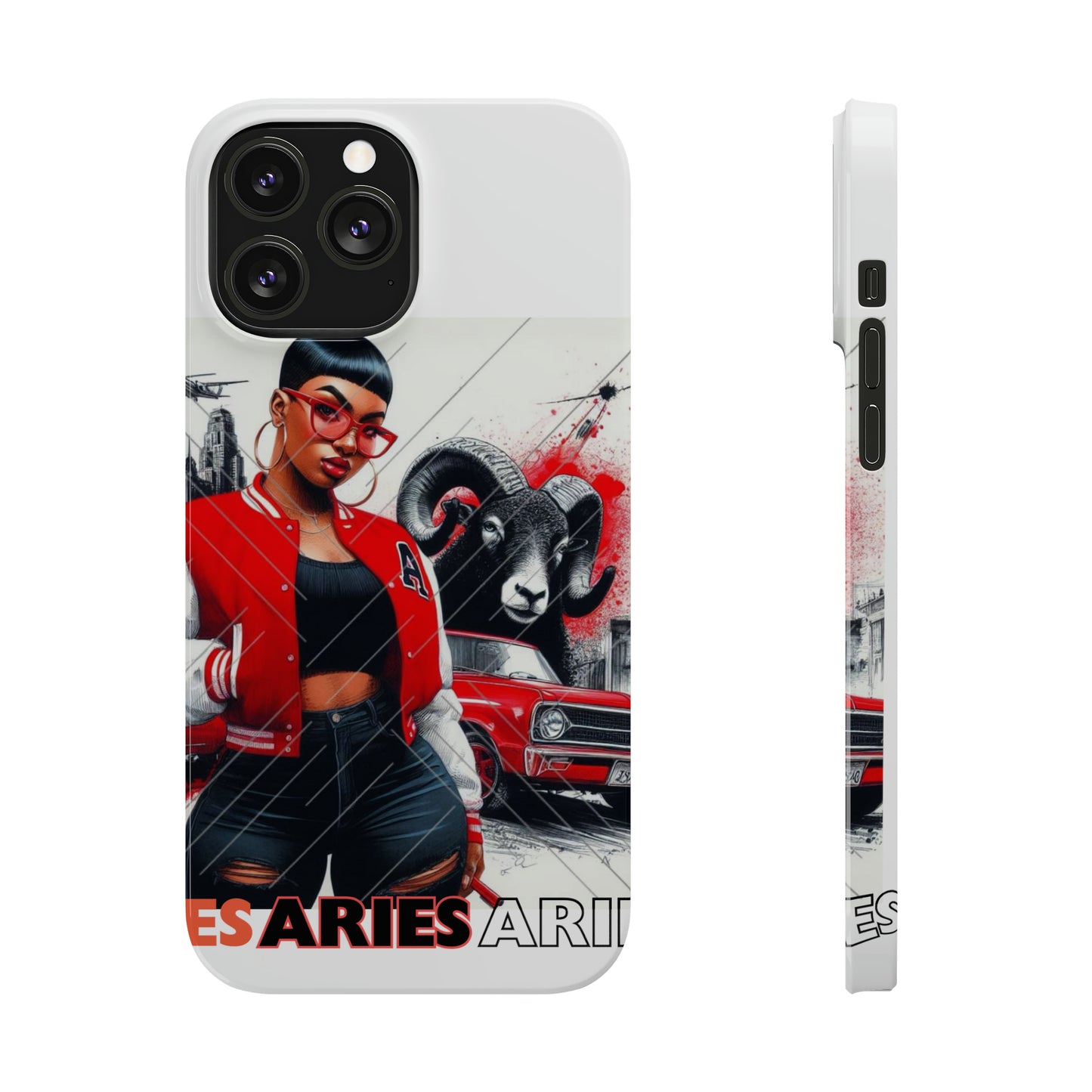 Aries white Slim Phone Cases - iPhone 13 Pro Max - Phone Case