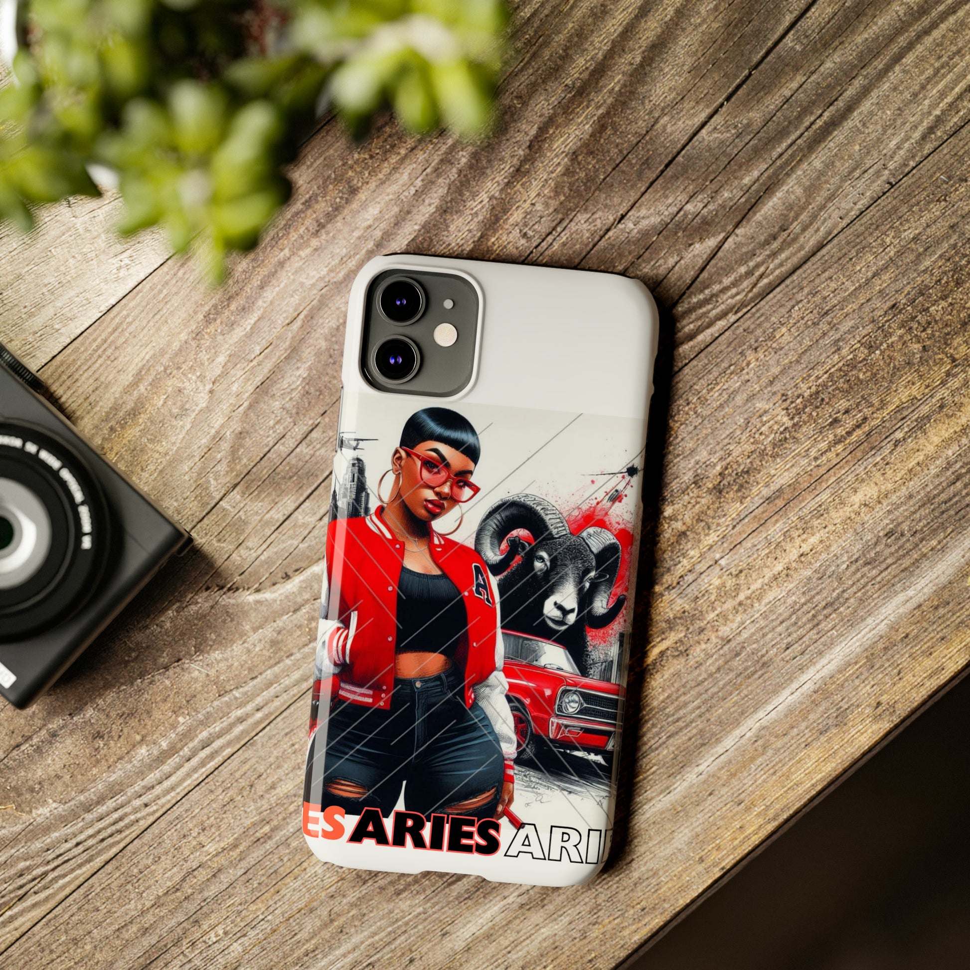 Aries white Slim Phone Cases - Phone Case