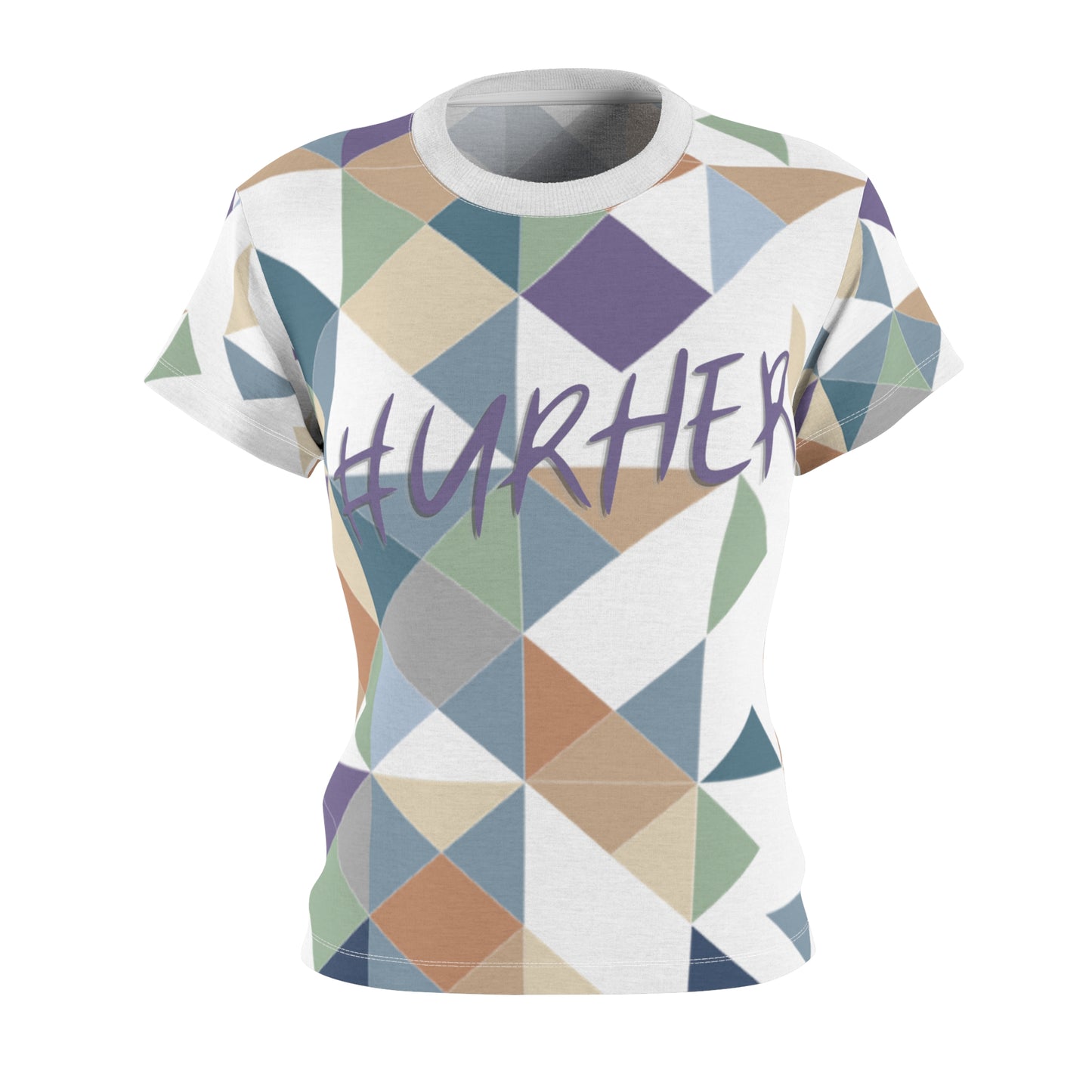 Geo White #URHER Shirt - XS / White stitching / 4 oz. - All Over Prints