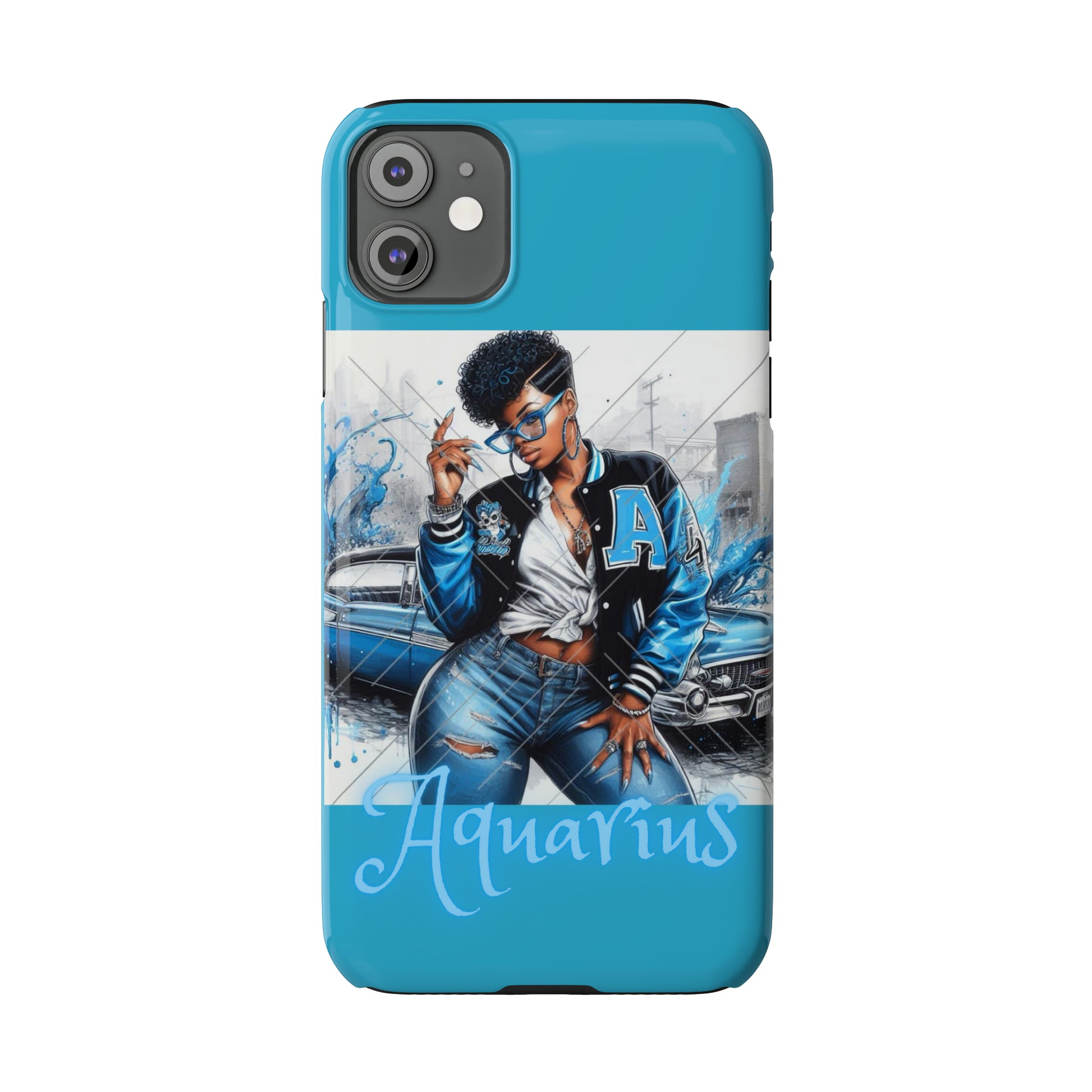 Aquarius Blue Slim Phone Cases - Phone Case