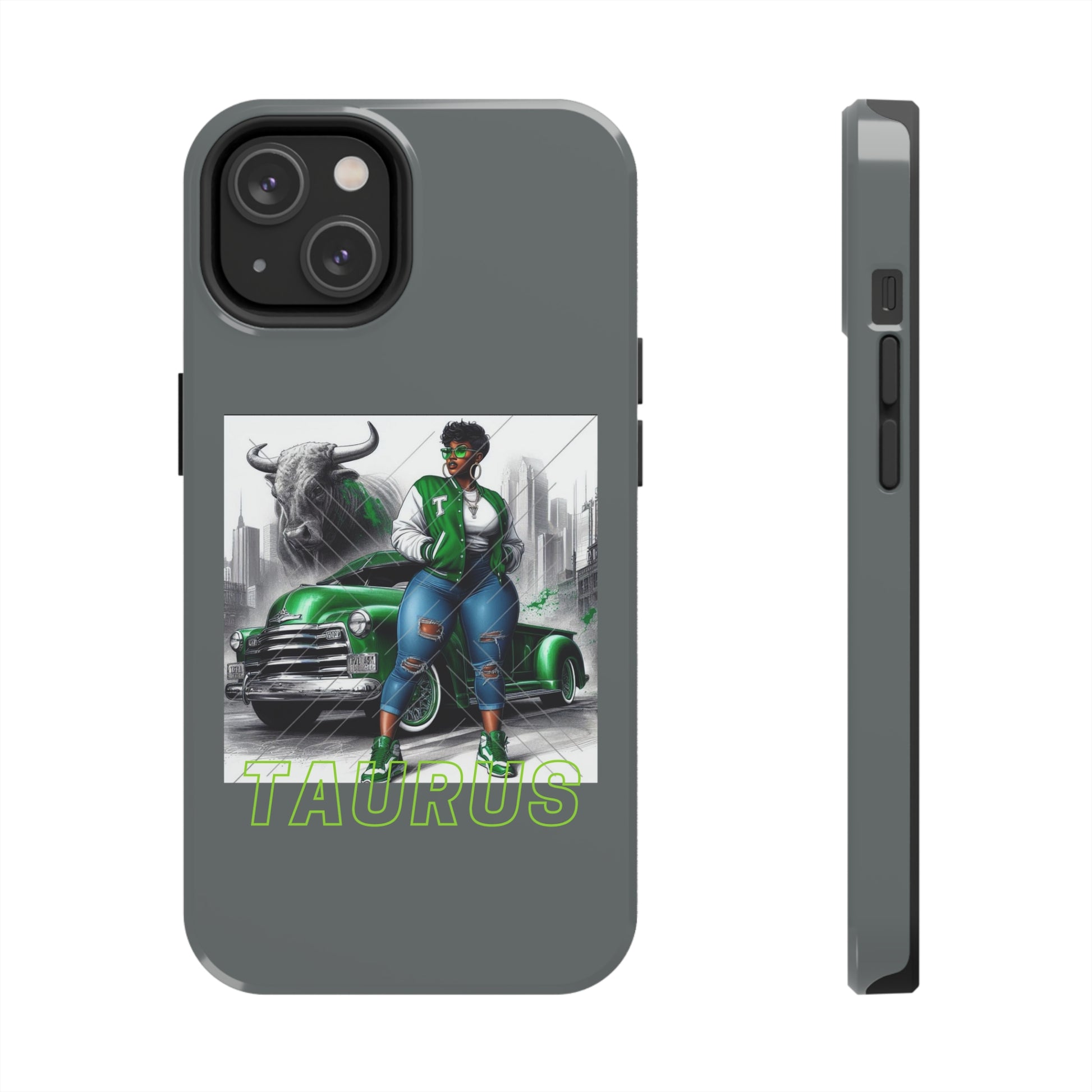 Taurus Grey Tough Phone Cases - iPhone 14 - Phone Case