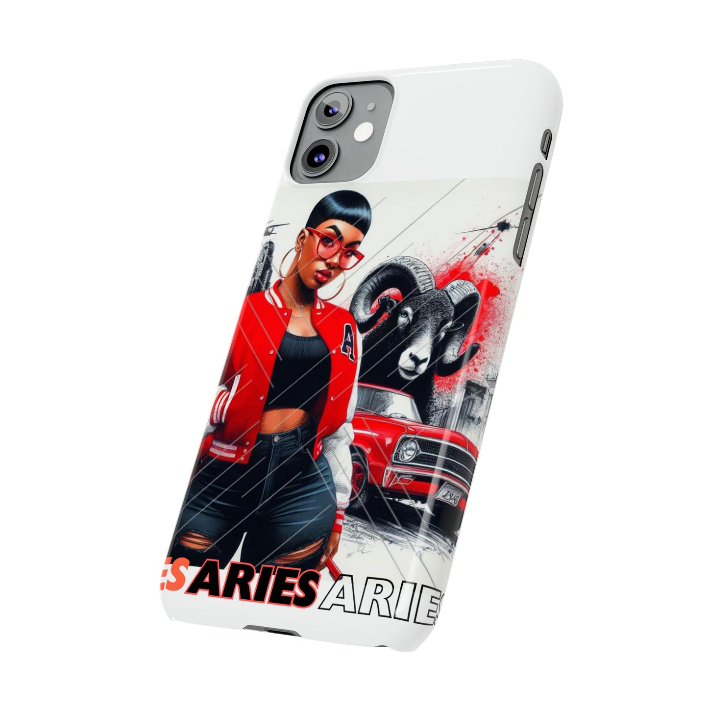 Aries white Slim Phone Cases - Phone Case