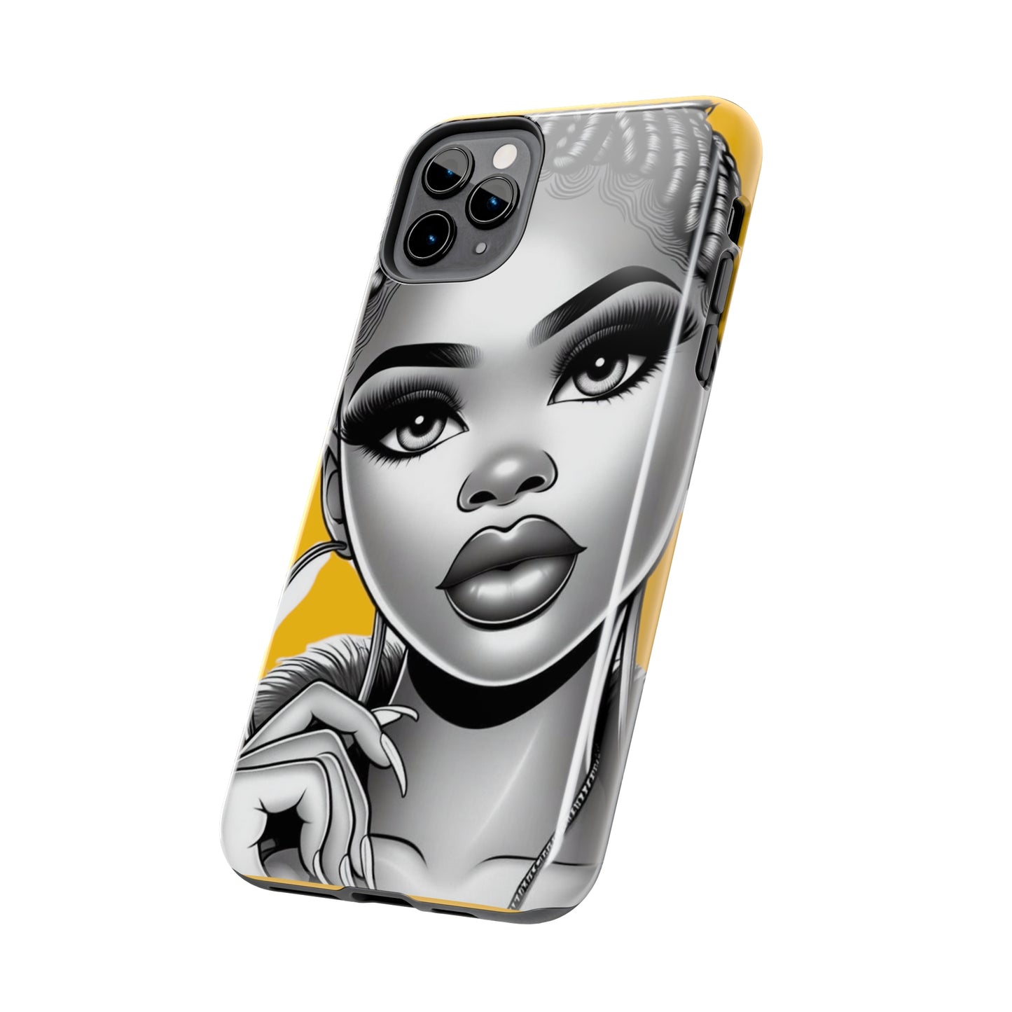 Braid bun Yellow Tough Phone Cases - Phone Case