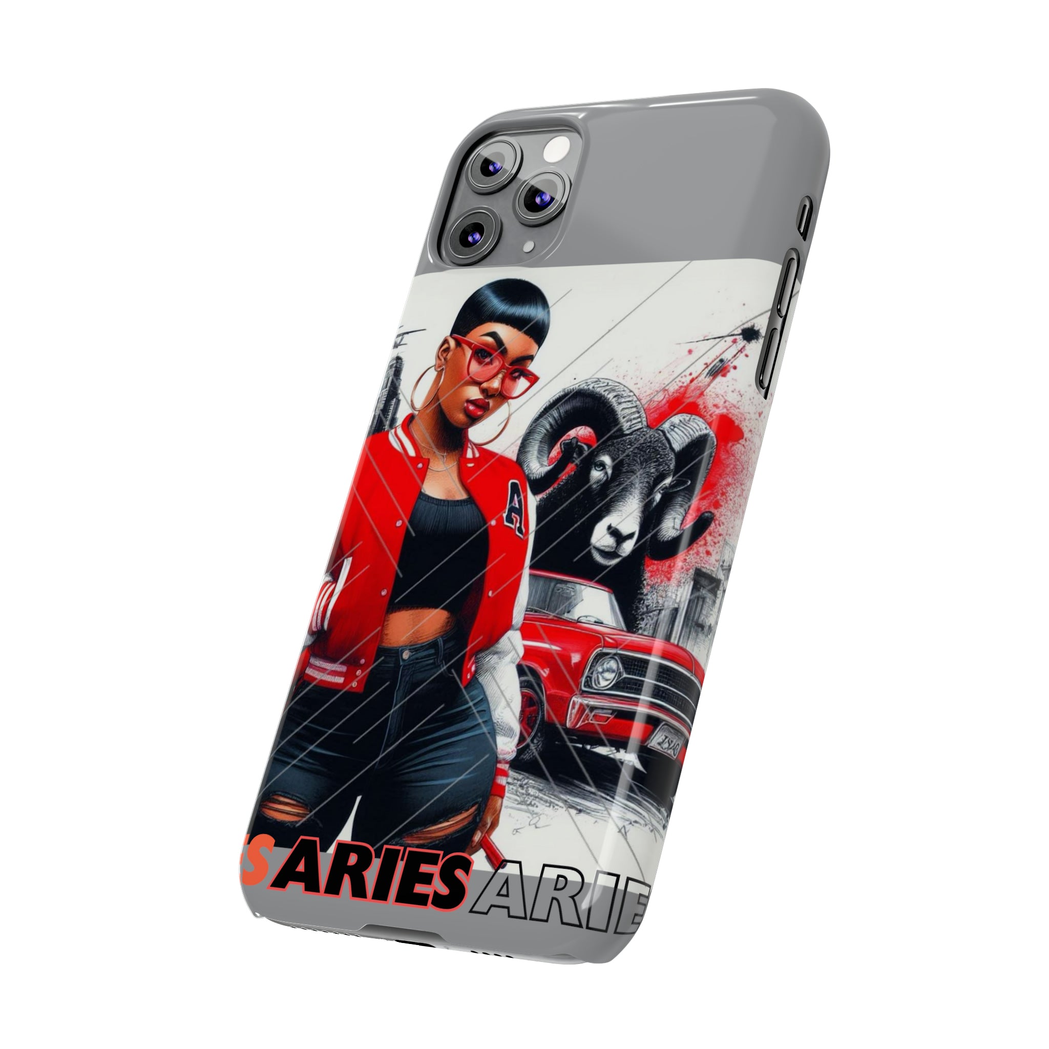 Aries Grey Slim Phone Cases - Phone Case