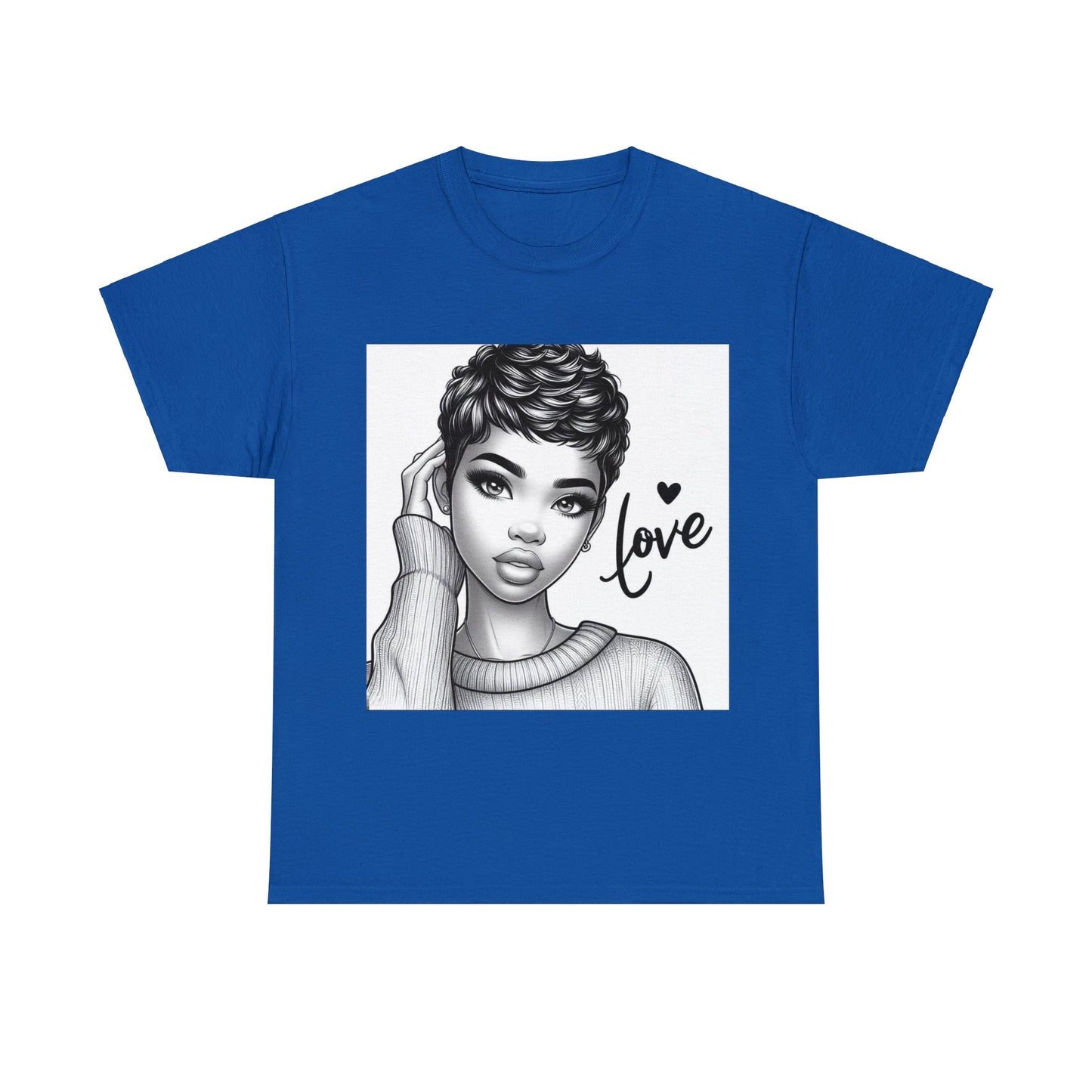 Love blk/wht Unisex Heavy Cotton Tee - Royal / S - T-Shirt