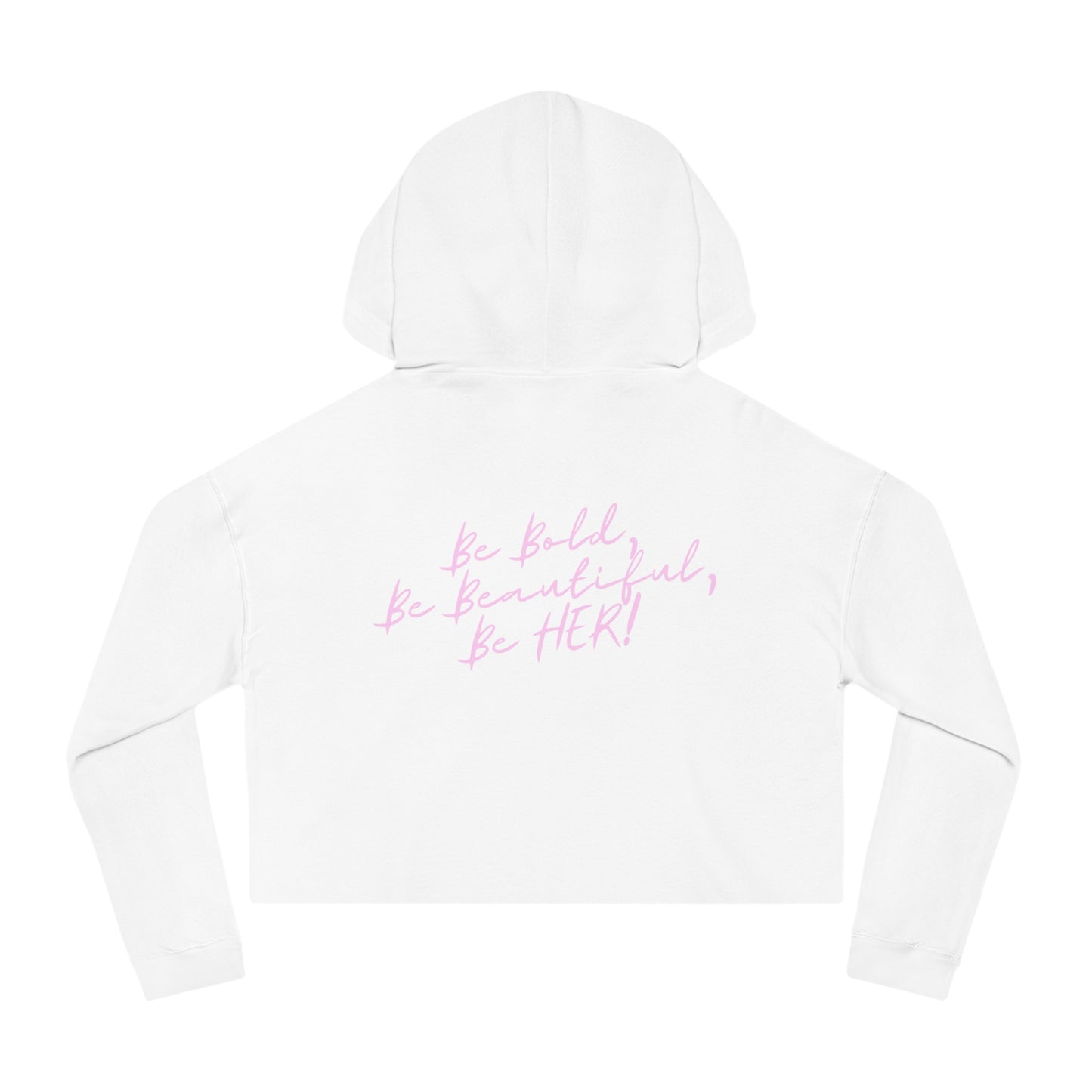 URHER Pink Cropped Hooded Sweatshirt - Hoodie