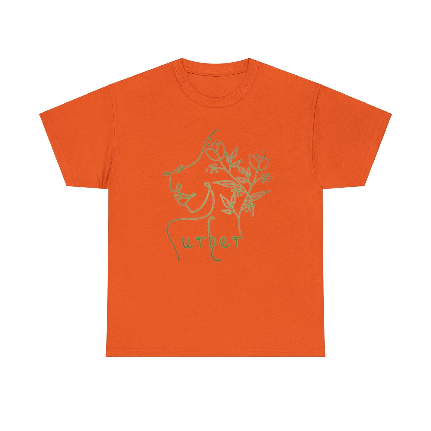 URHER Green Heavy Cotton Tee - Orange / S - T-Shirt