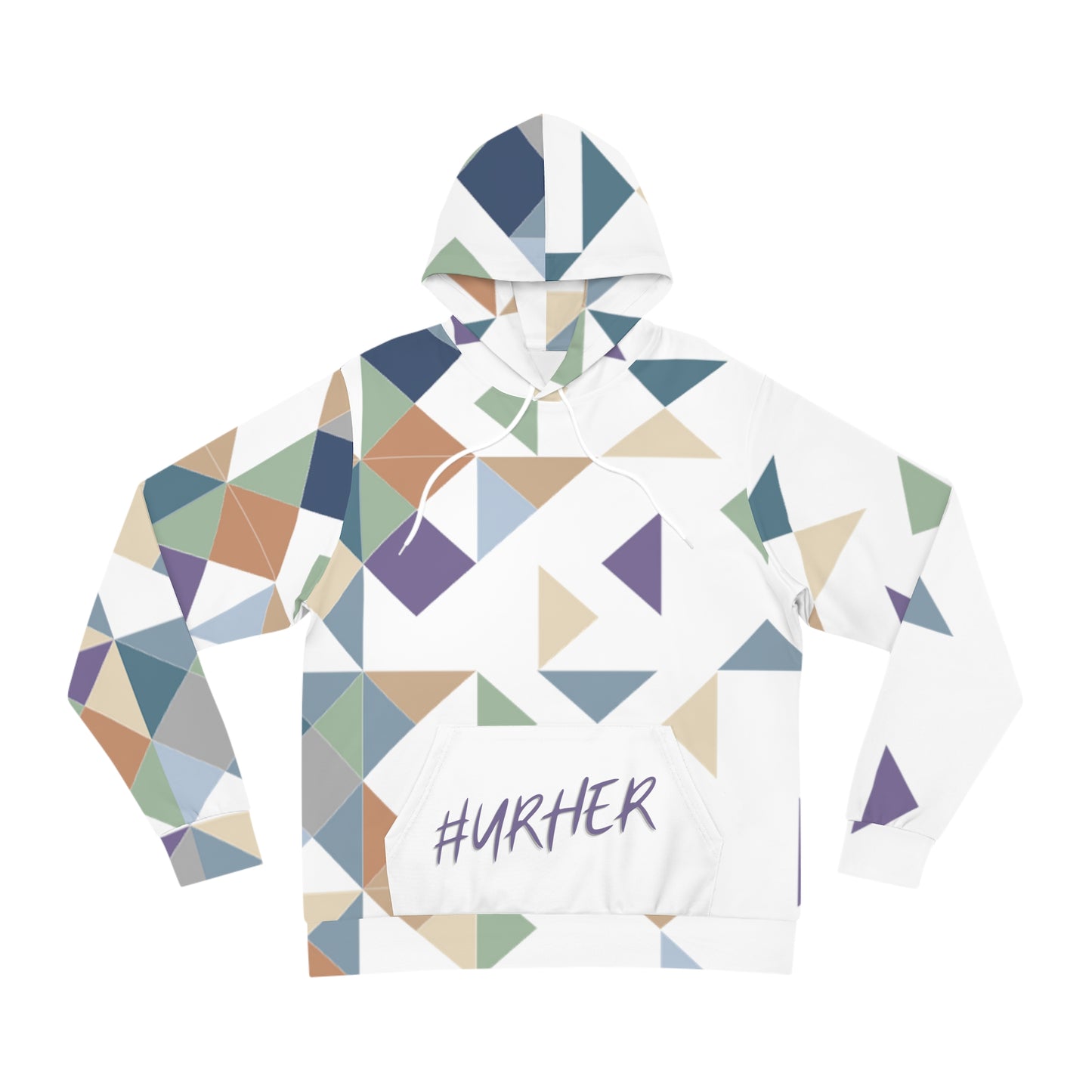 White Geo Purple Unisex Pullover Hoodie - 2XL / Seam thread color automatically matched to design - All Over Prints