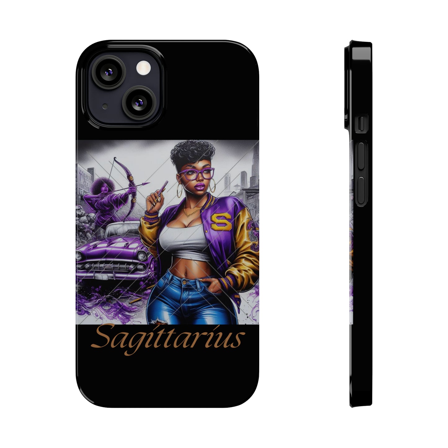 Sagittarius blk Slim Phone Cases - iPhone 13 - Phone Case