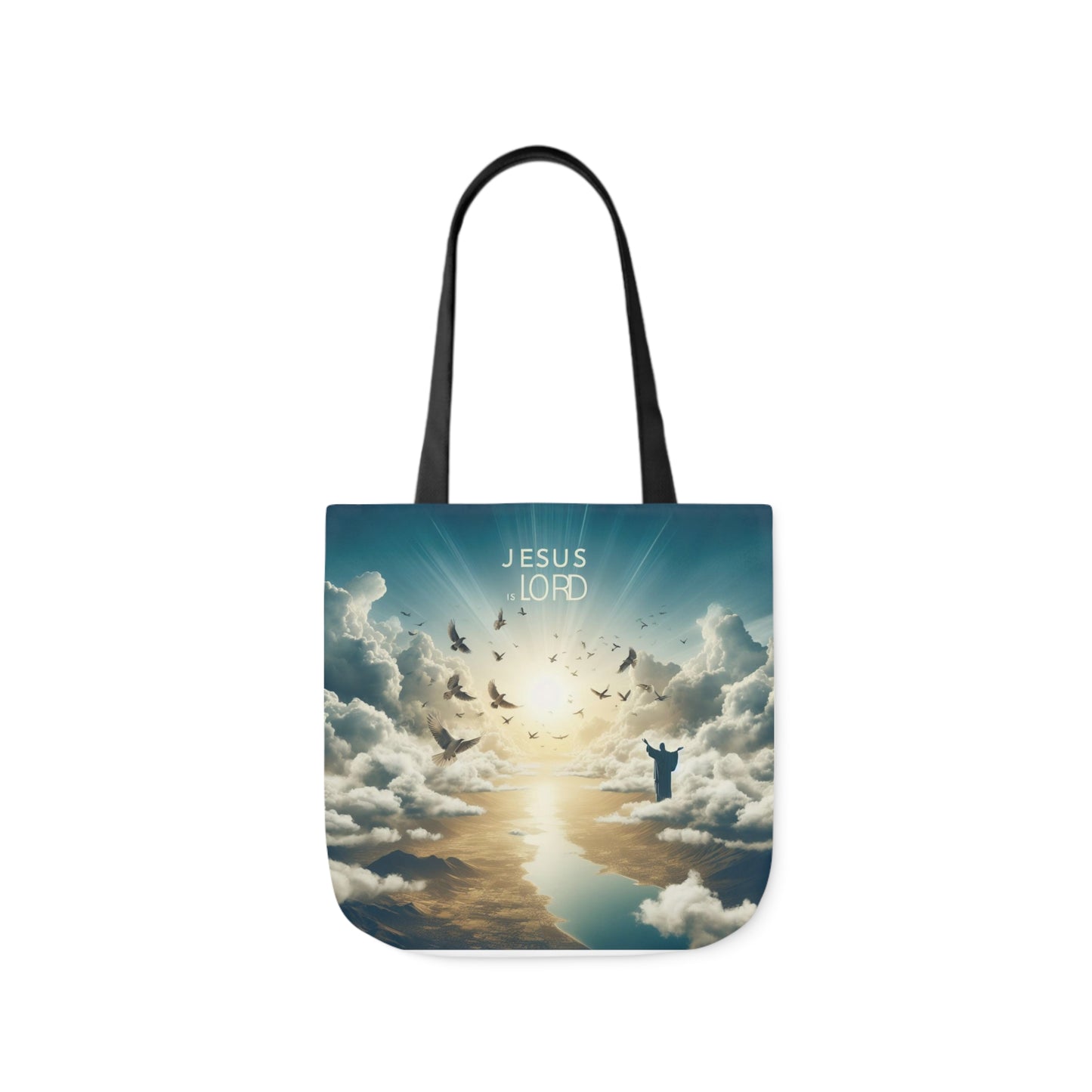 Jesus is Lord Canvas Tote Bag - 16’ × 16’’ / Black - Accessories