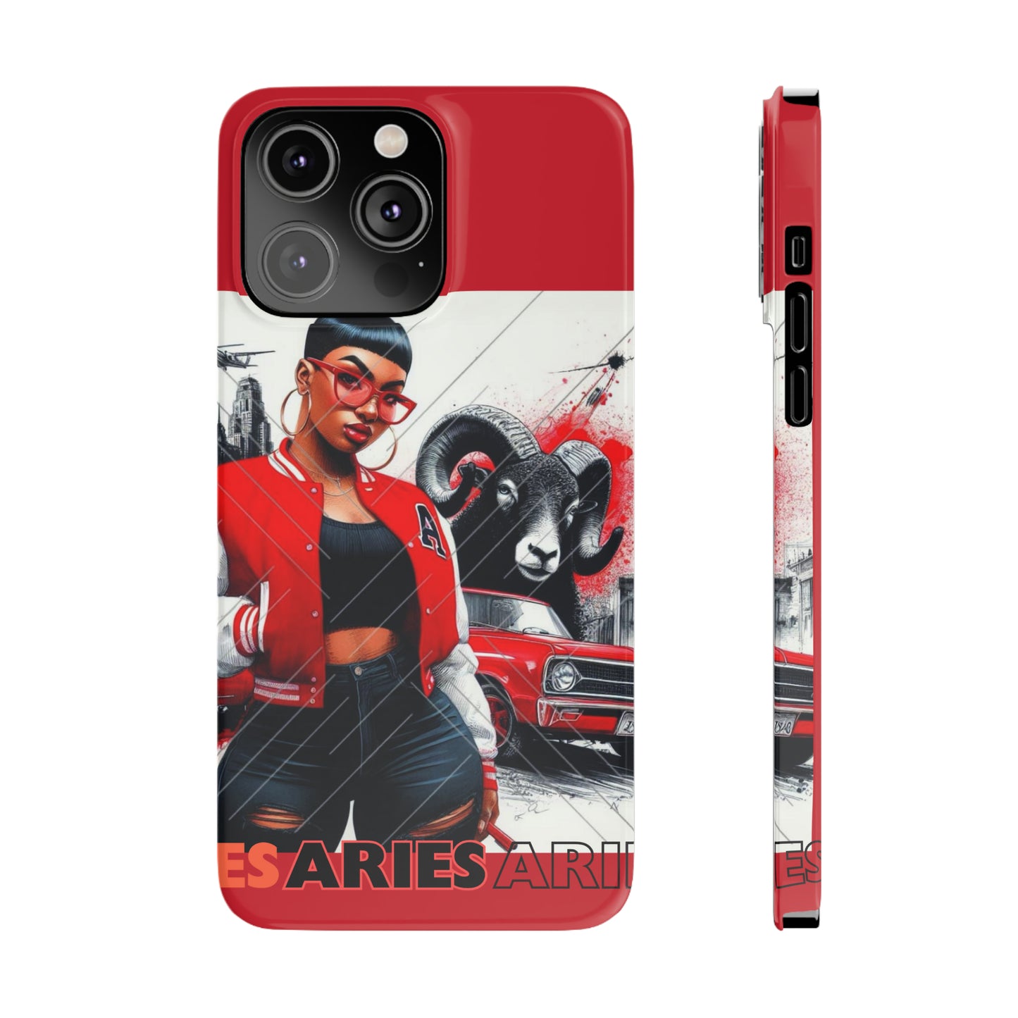 Aries Red Slim Phone Cases - iPhone 14 Pro Max - Phone Case