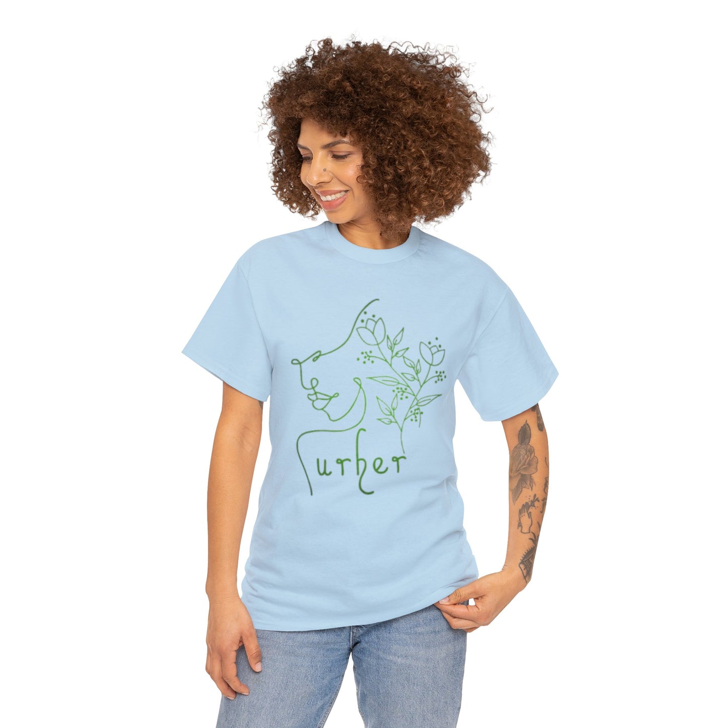 URHER Green Heavy Cotton Tee - T-Shirt