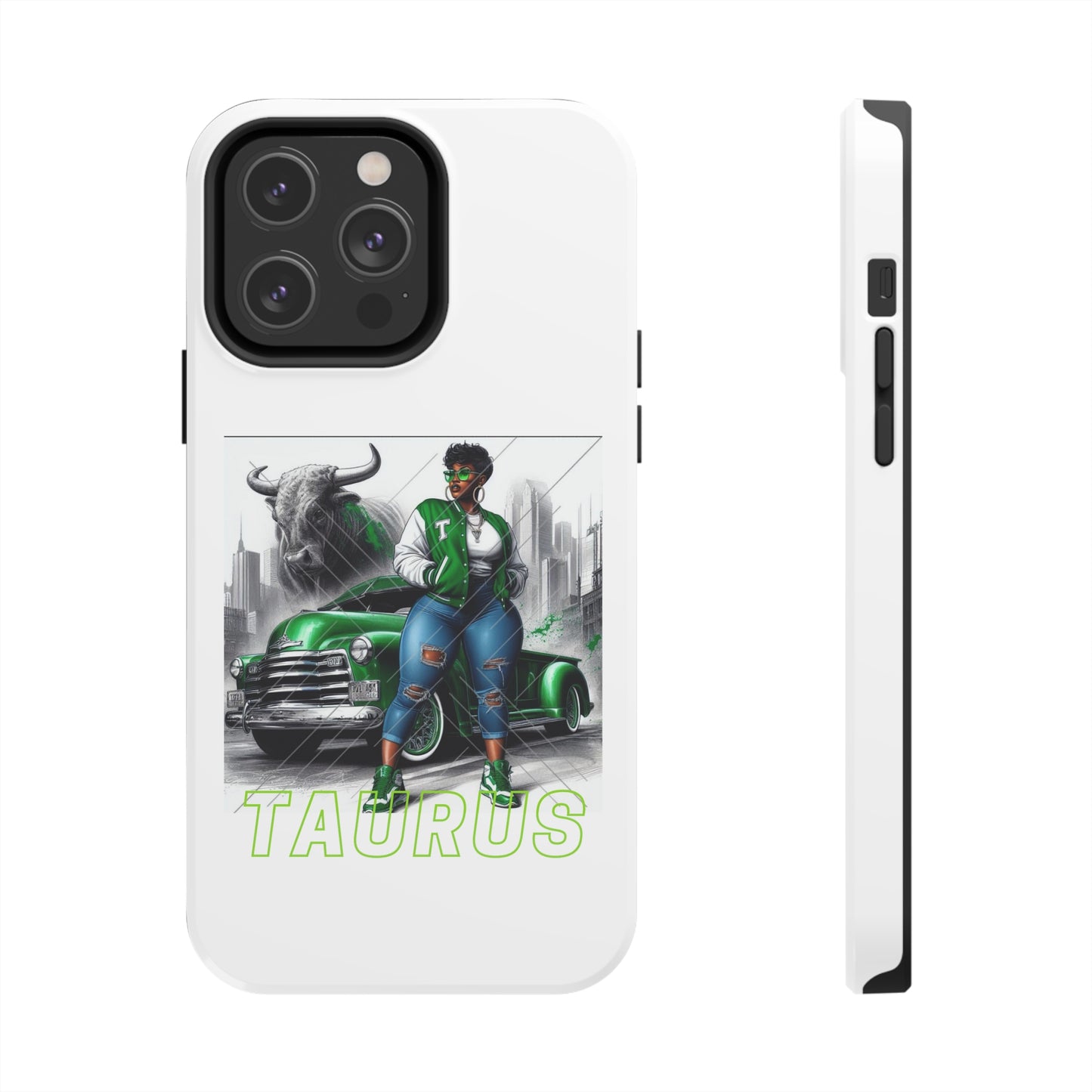 Taurus White Tough Phone Cases - iPhone 14 Pro Max - Phone Case