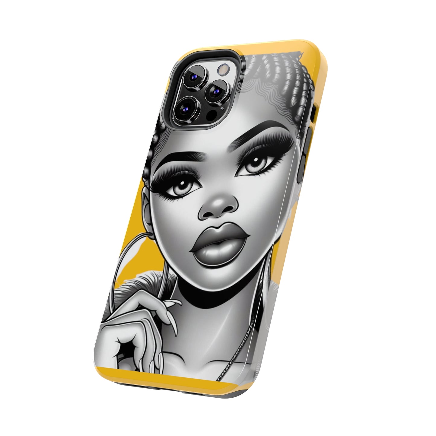 Braid bun Yellow Tough Phone Cases - Phone Case