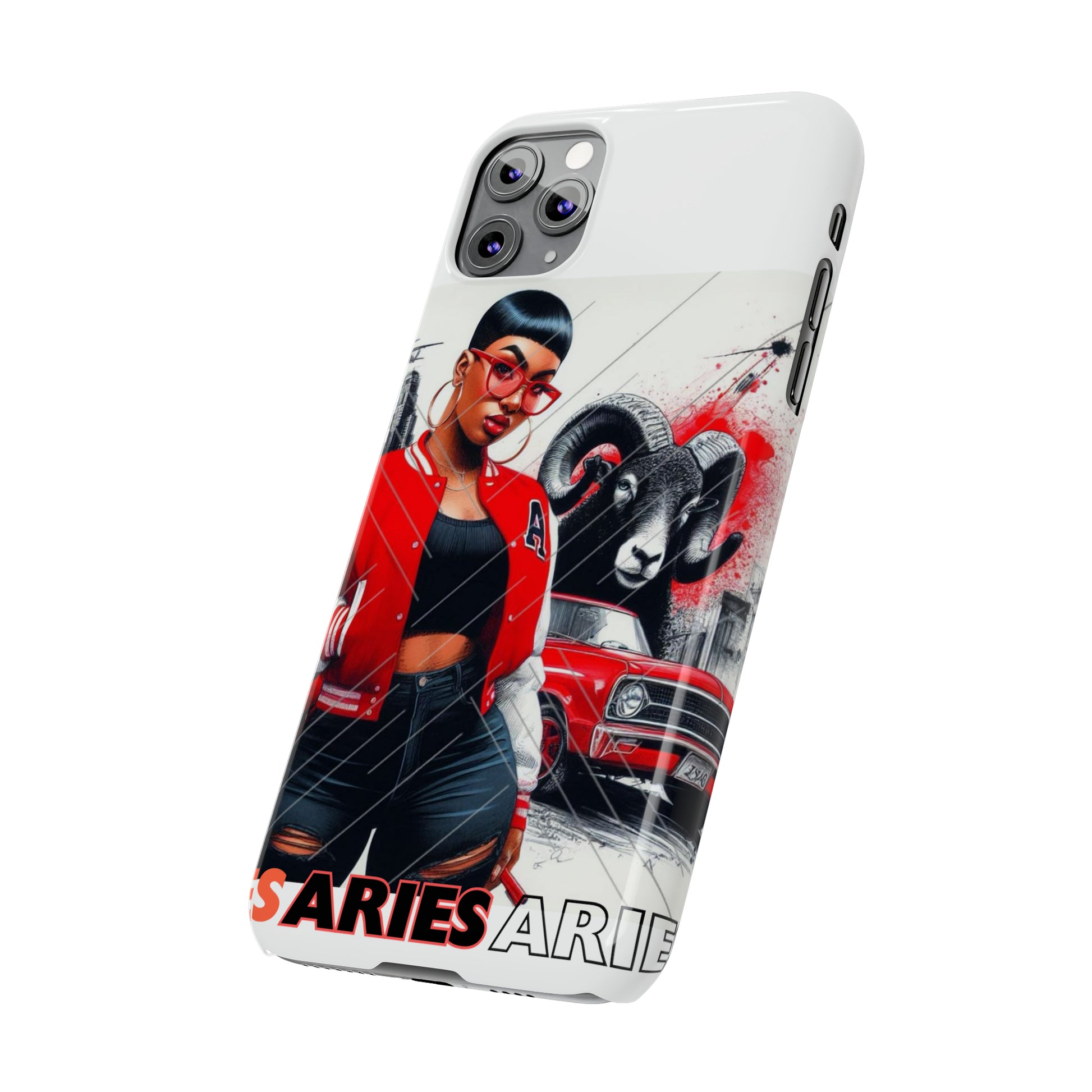 Aries white Slim Phone Cases - Phone Case