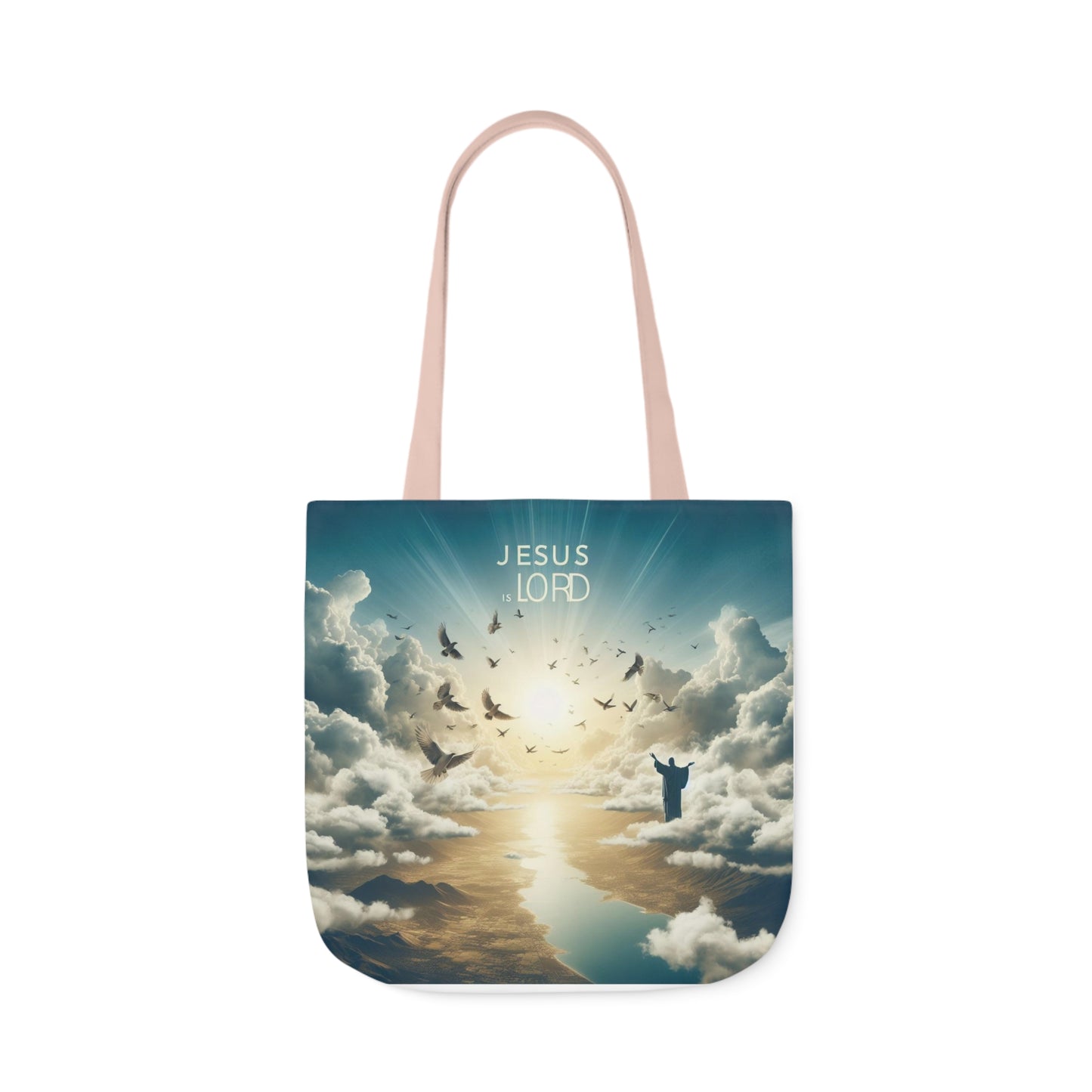 Jesus is Lord Canvas Tote Bag - 18’ × 18’’ / Light Pink - Accessories