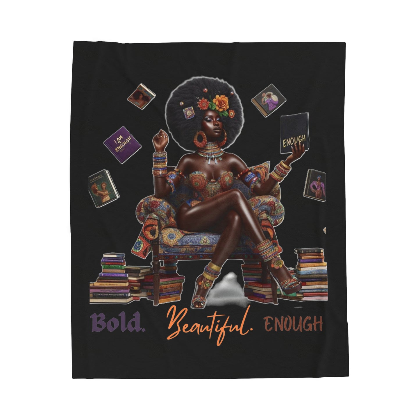 Enough Plush Blanket Blk - 50’ × 60’ - All Over Prints