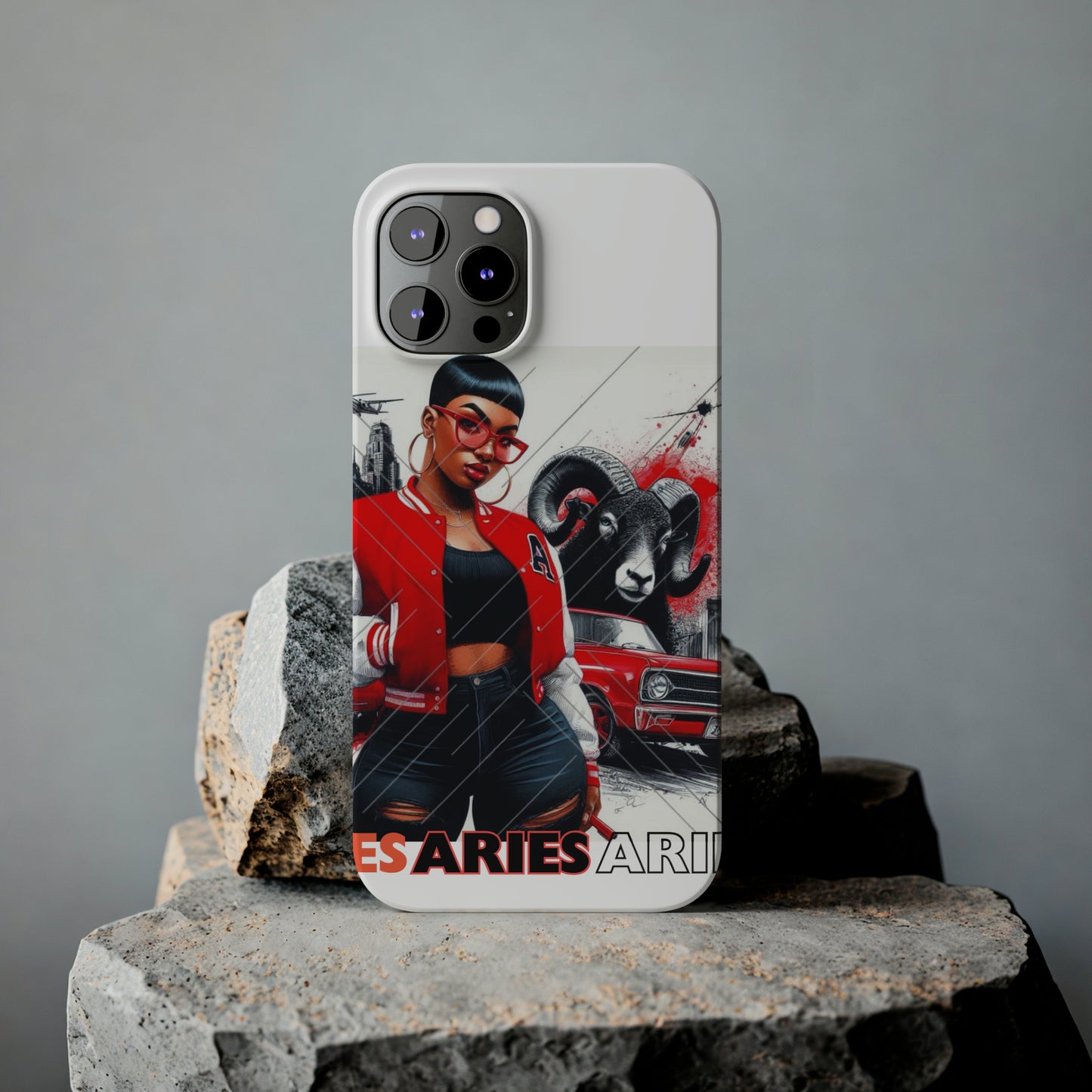 Aries white Slim Phone Cases - Phone Case