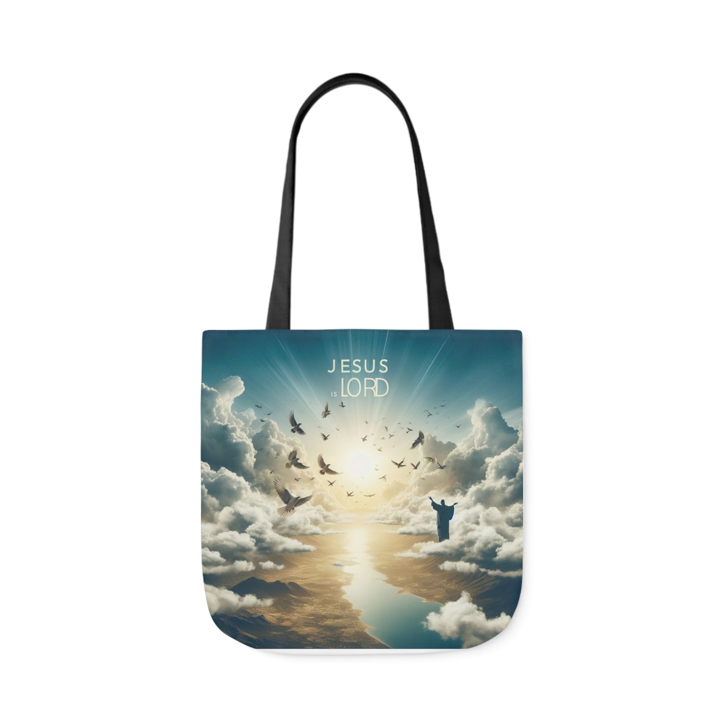 Jesus is Lord Canvas Tote Bag - 18’ × 18’’ / Black - Accessories