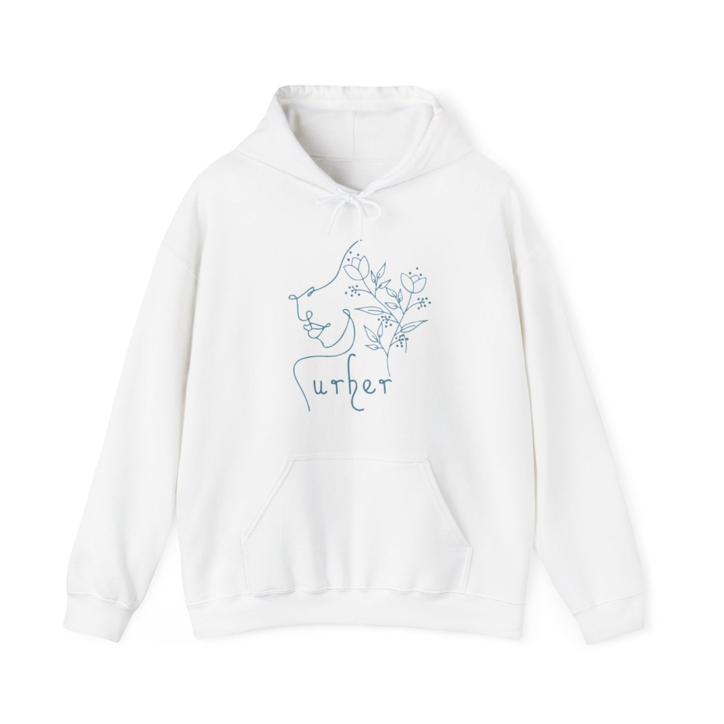 URHER Teal Hoodie - White / S - Hoodie