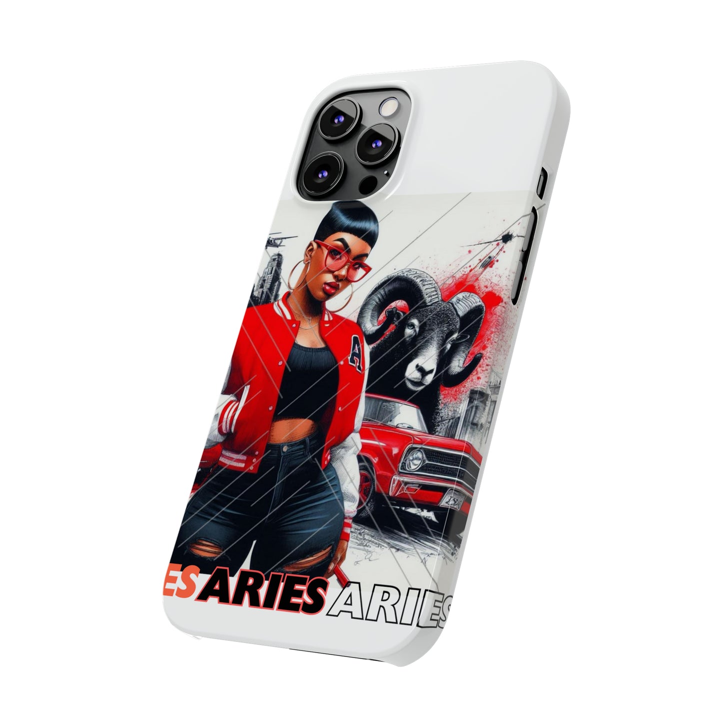 Aries white Slim Phone Cases - Phone Case