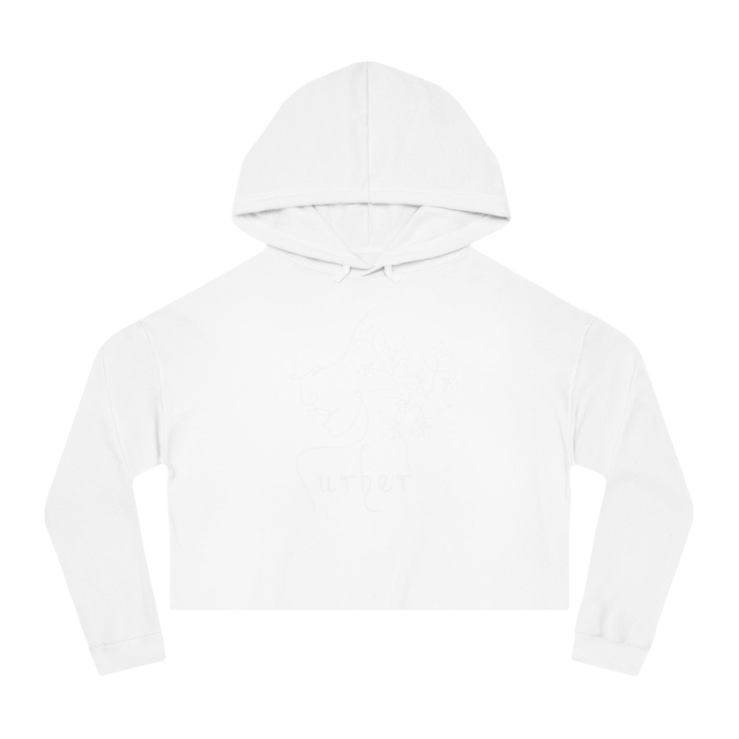 URHER White Cropped Hooded Sweatshirt - White / XS - Hoodie