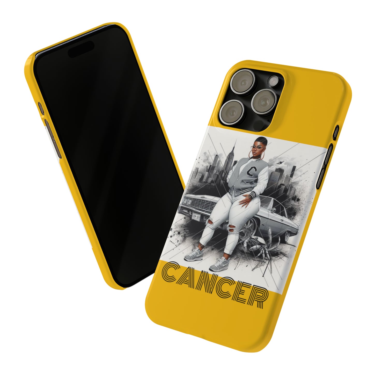 Cancer Yellow Slim Phone Cases - Phone Case