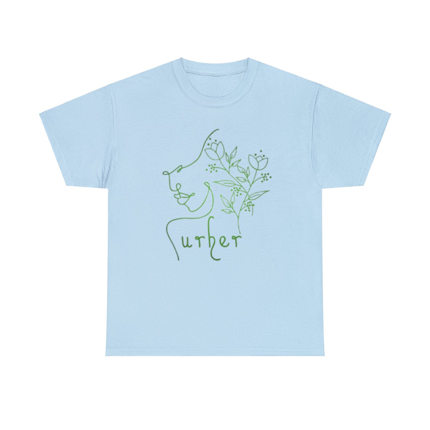 URHER Green Heavy Cotton Tee - Light Blue / S - T-Shirt