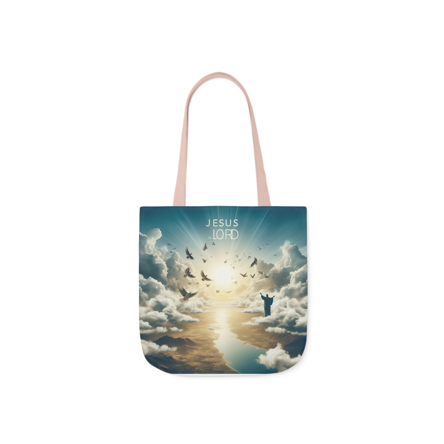 Jesus is Lord Canvas Tote Bag - 13’ × 13’’ / Light Pink - Accessories