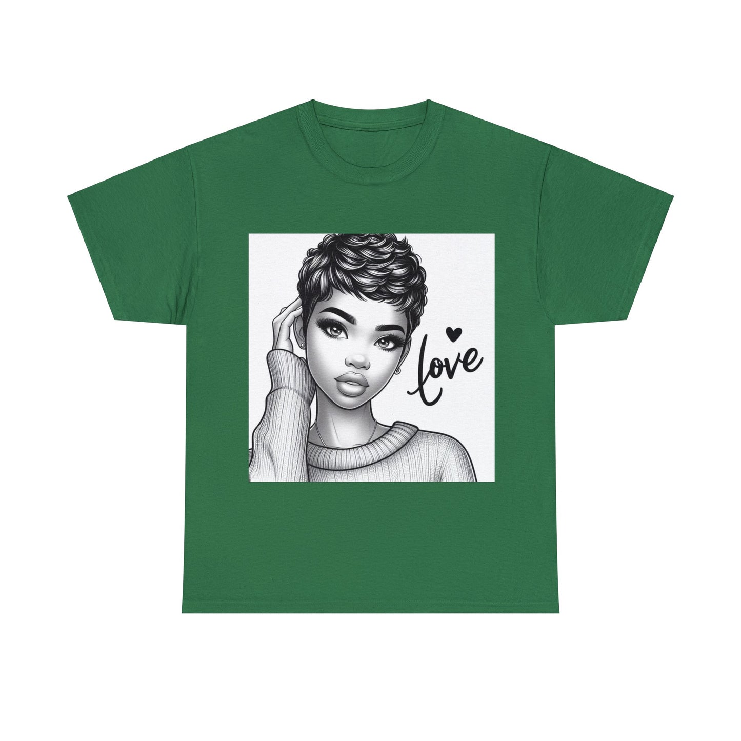 Love blk/wht Unisex Heavy Cotton Tee - Turf Green / S - T-Shirt