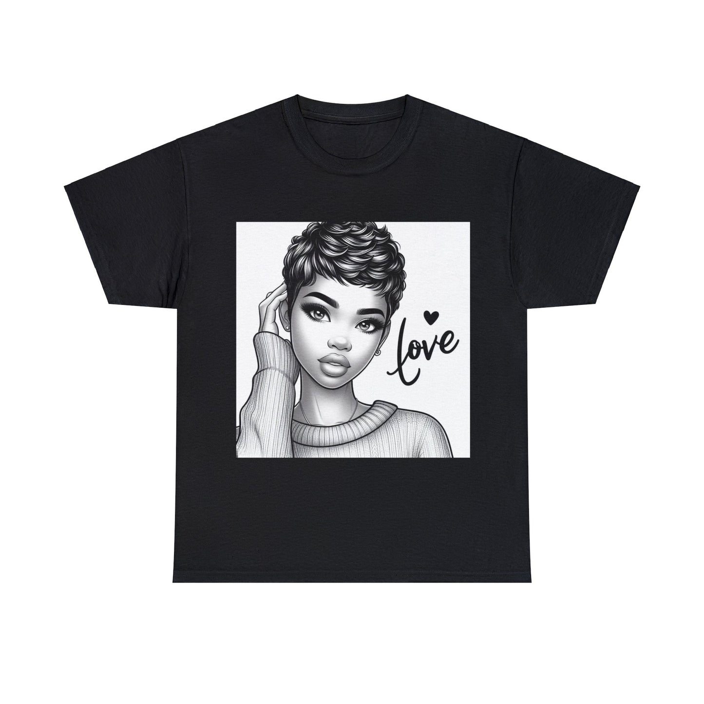 Love blk/wht Unisex Heavy Cotton Tee - Black / S - T-Shirt