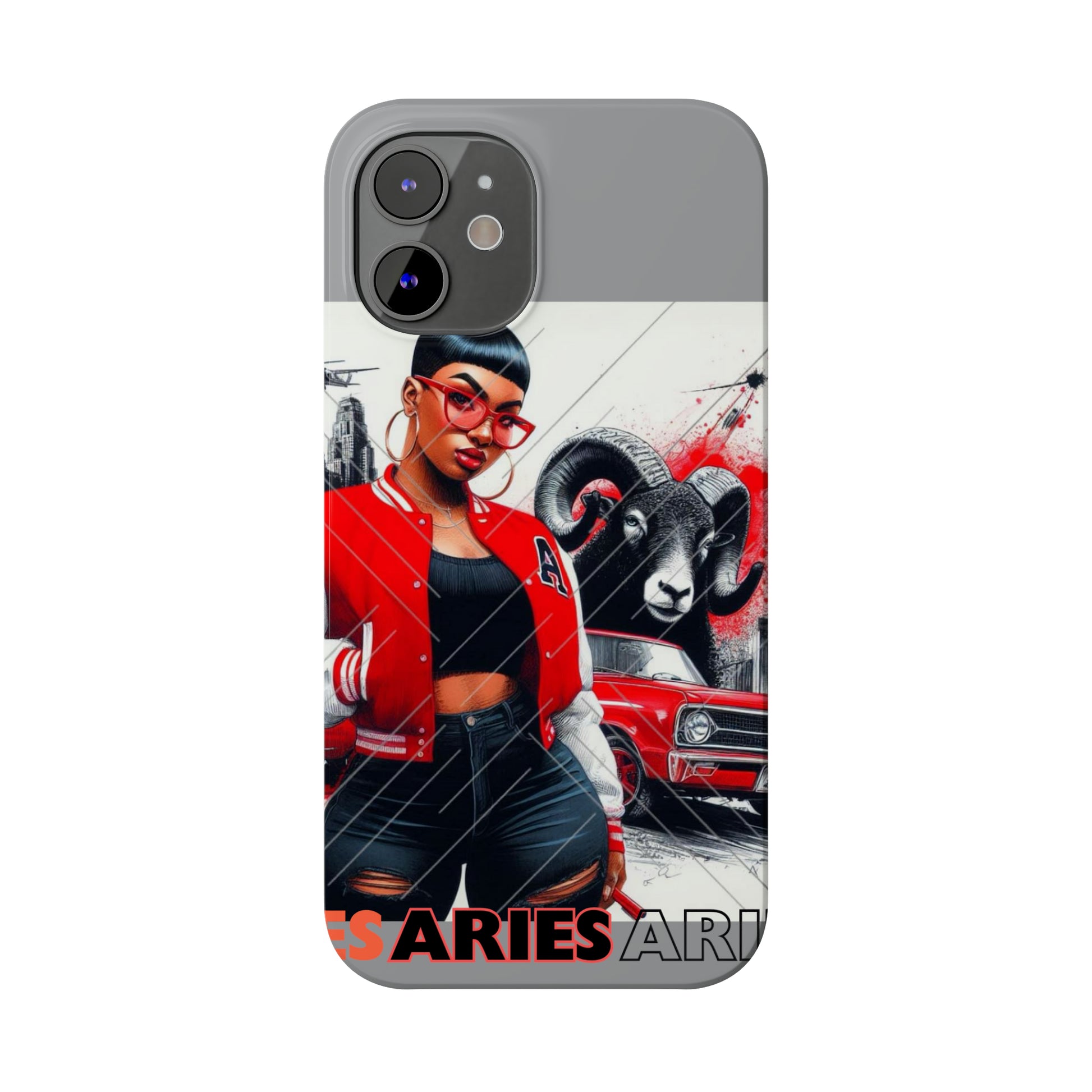 Aries Grey Slim Phone Cases - Phone Case