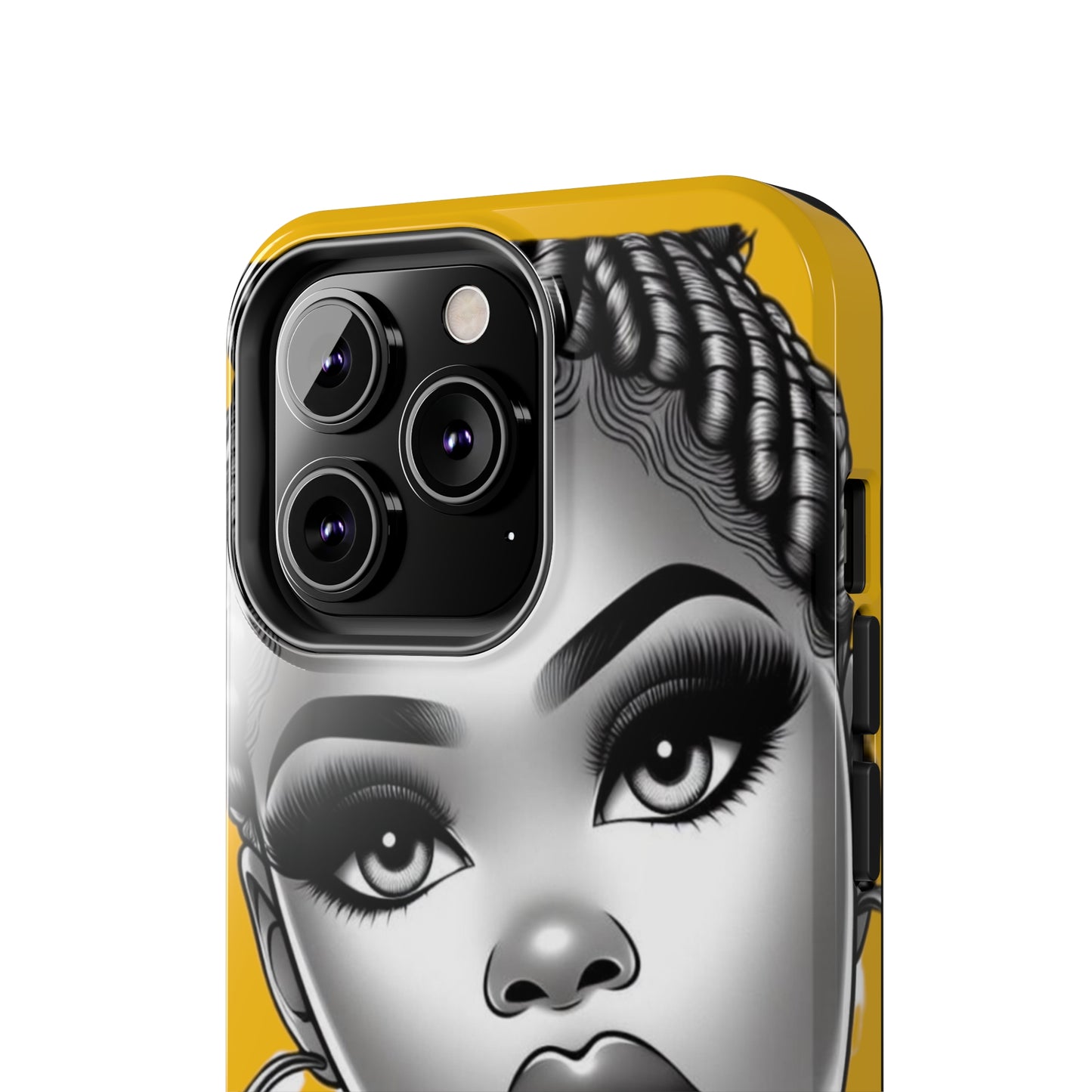 Braid bun Yellow Tough Phone Cases - Phone Case