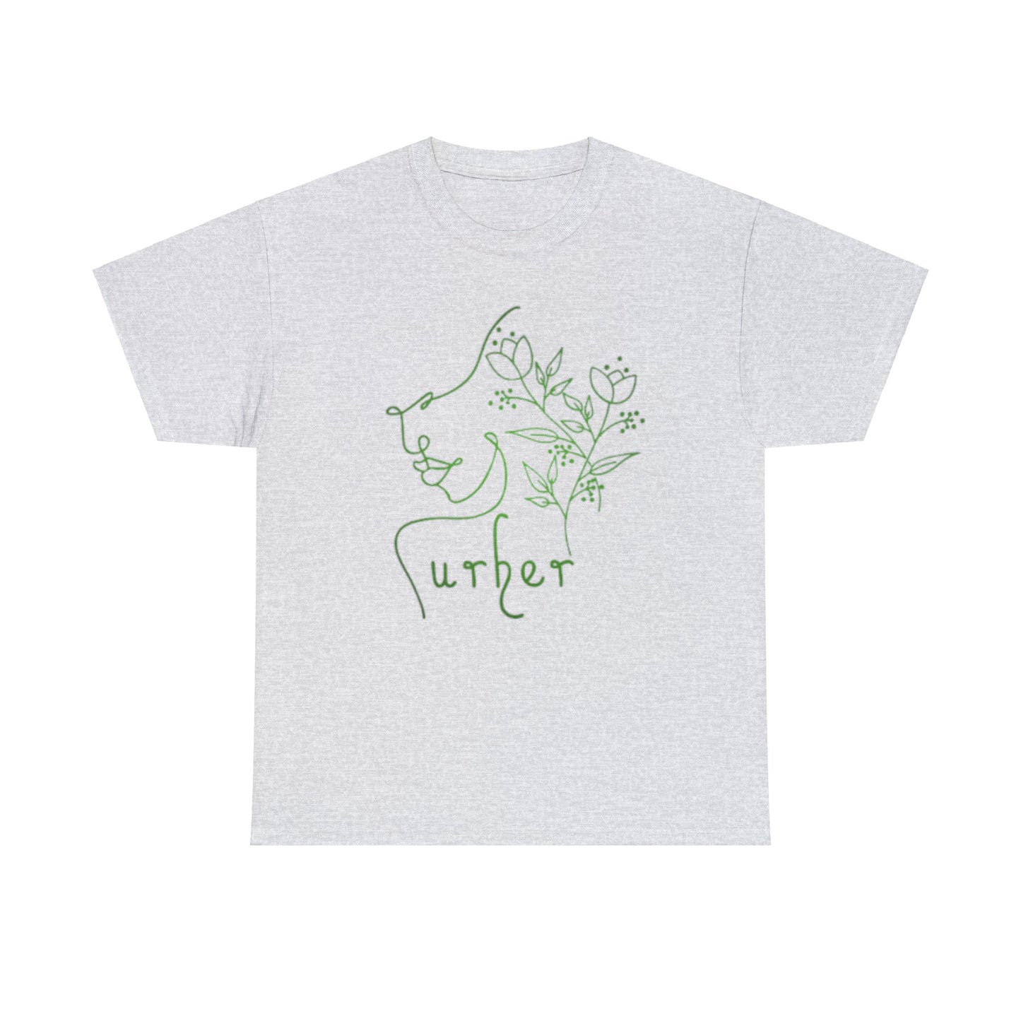 URHER Green Heavy Cotton Tee - Ash / S - T-Shirt