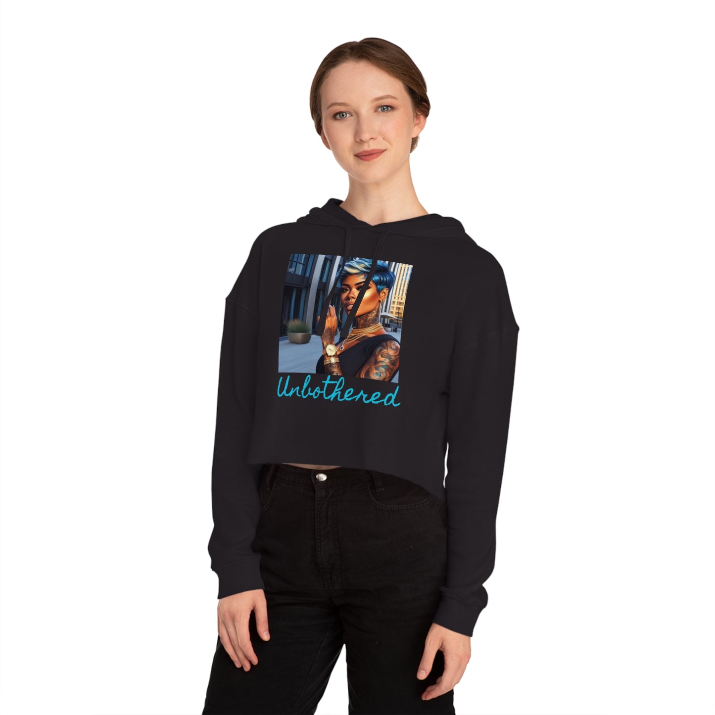 Unbothered Pixi Cropped Hooded Sweatshirt - Hoodie