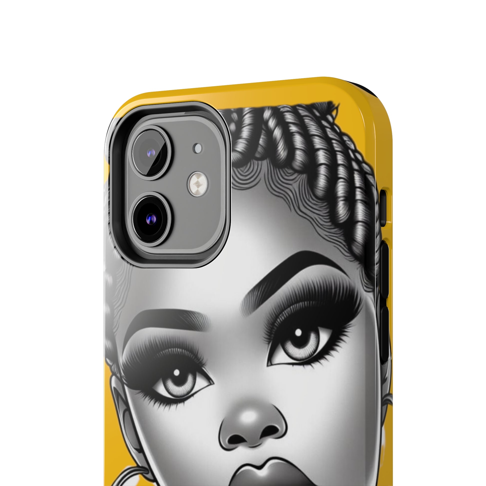 Braid bun Yellow Tough Phone Cases - Phone Case