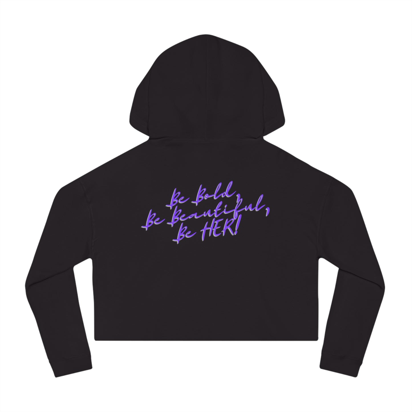 URHER Purple Cropped Hooded Sweatshirt - Hoodie