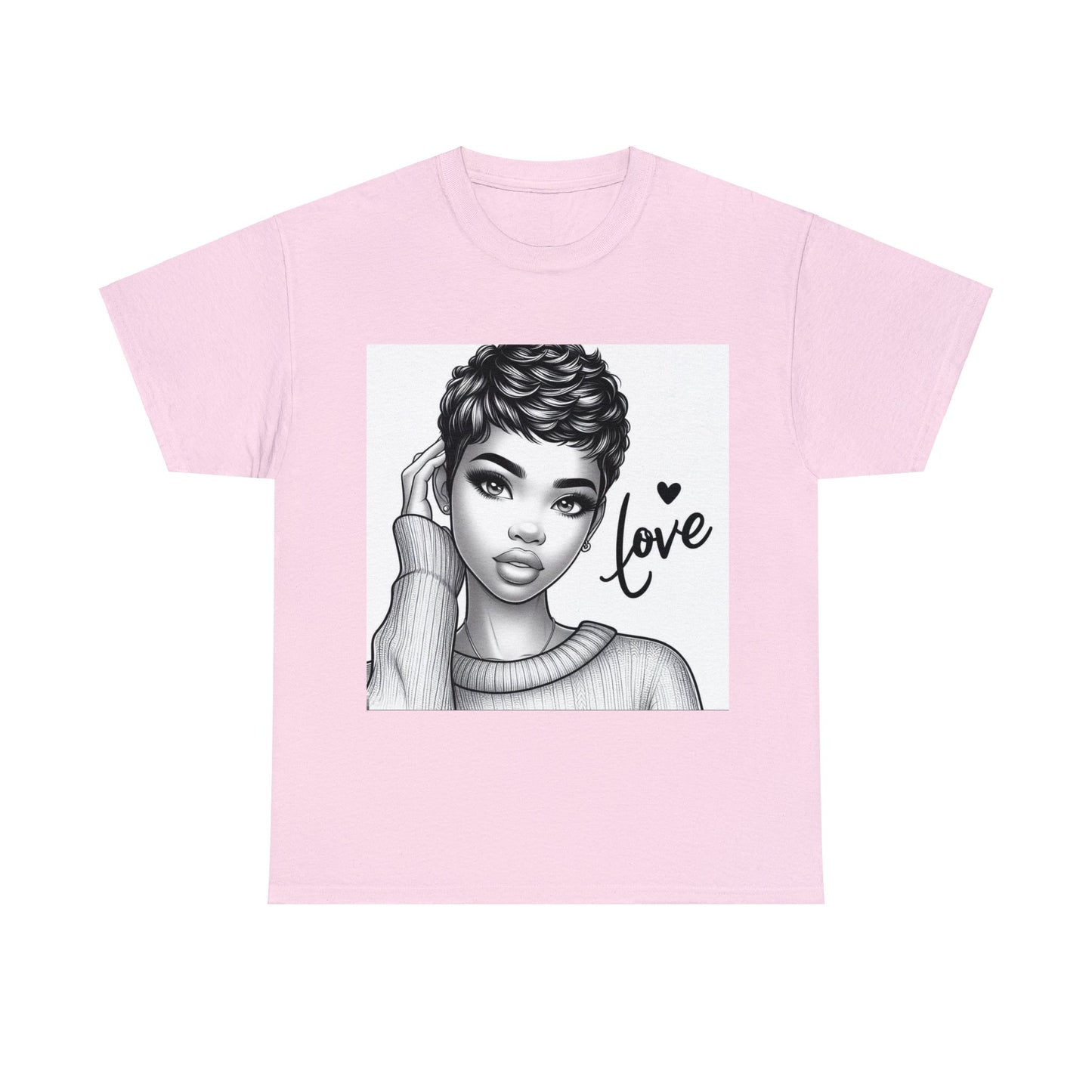 Love blk/wht Unisex Heavy Cotton Tee - Light Pink / S - T-Shirt