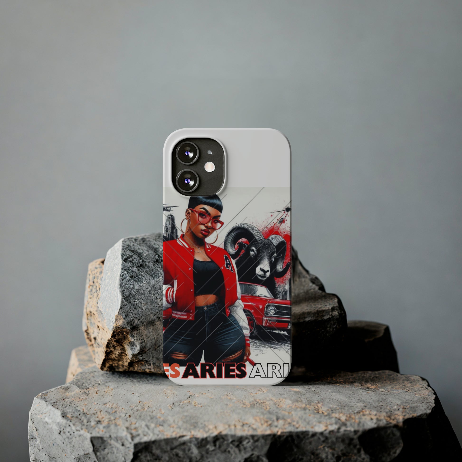 Aries white Slim Phone Cases - Phone Case