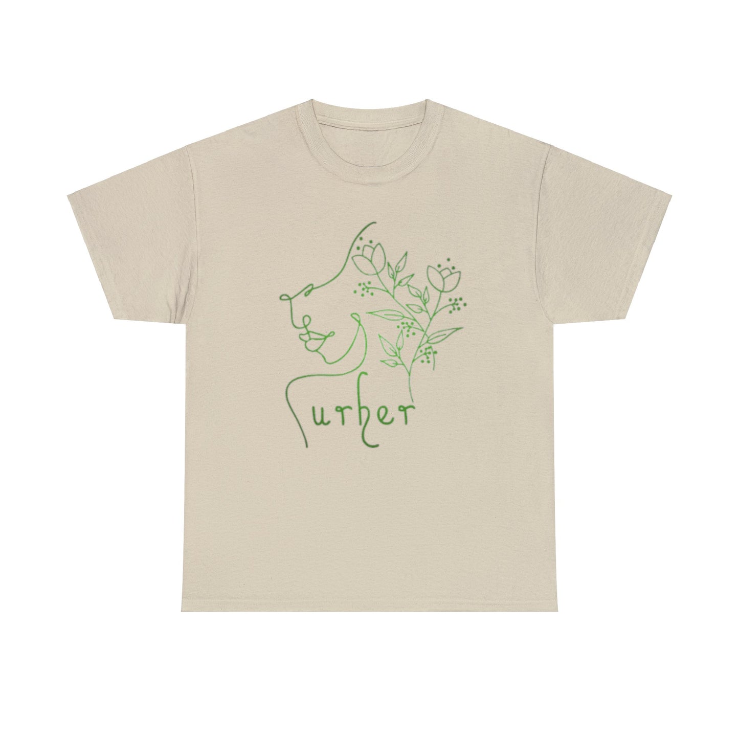 URHER Green Heavy Cotton Tee - Sand / S - T-Shirt