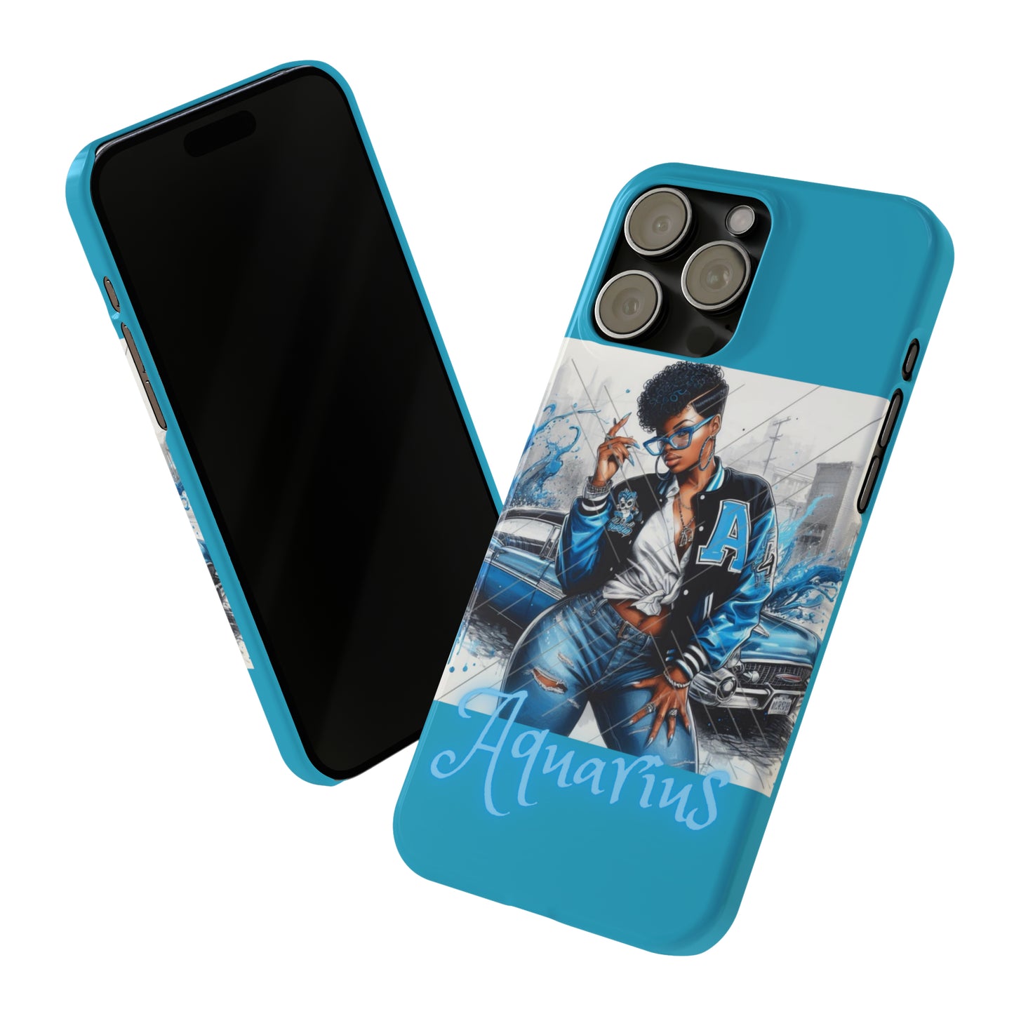 Aquarius Blue Slim Phone Cases - Phone Case