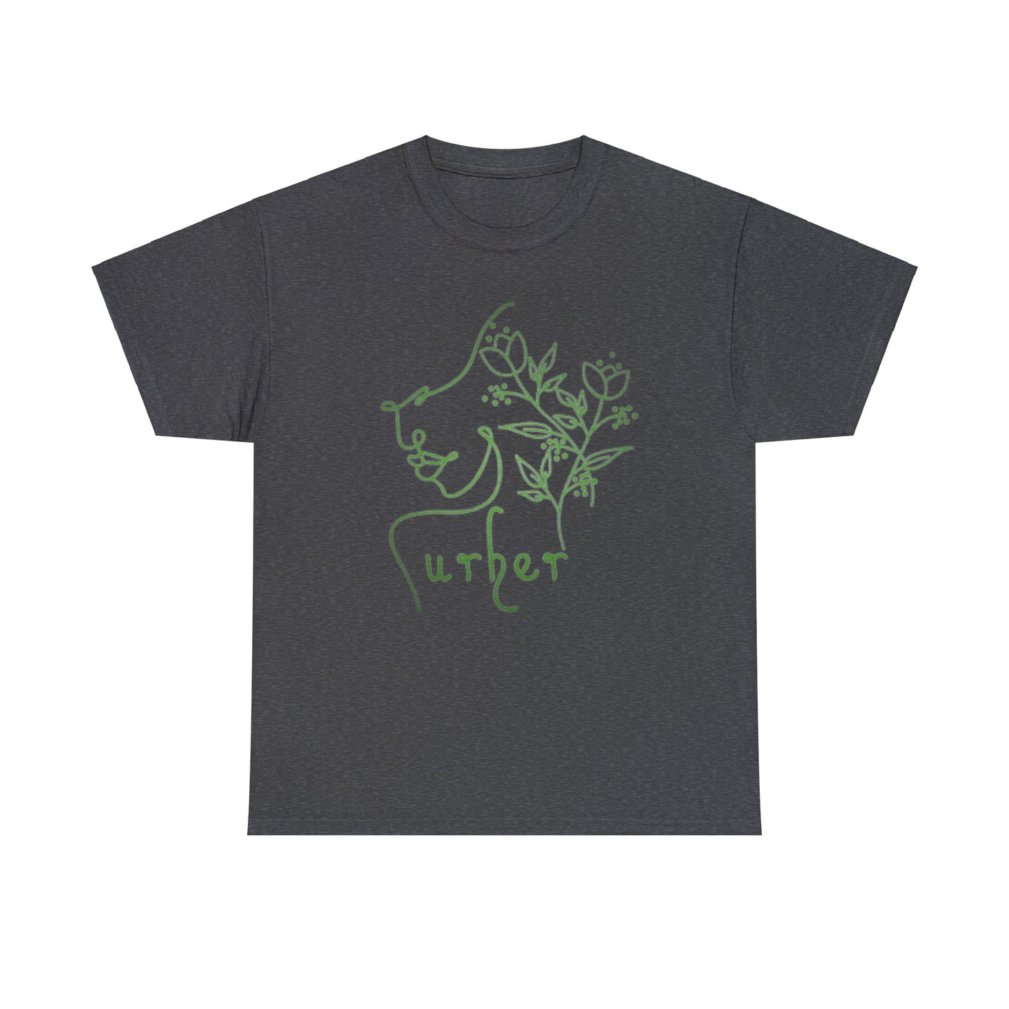 URHER Green Heavy Cotton Tee - Dark Heather / S - T-Shirt