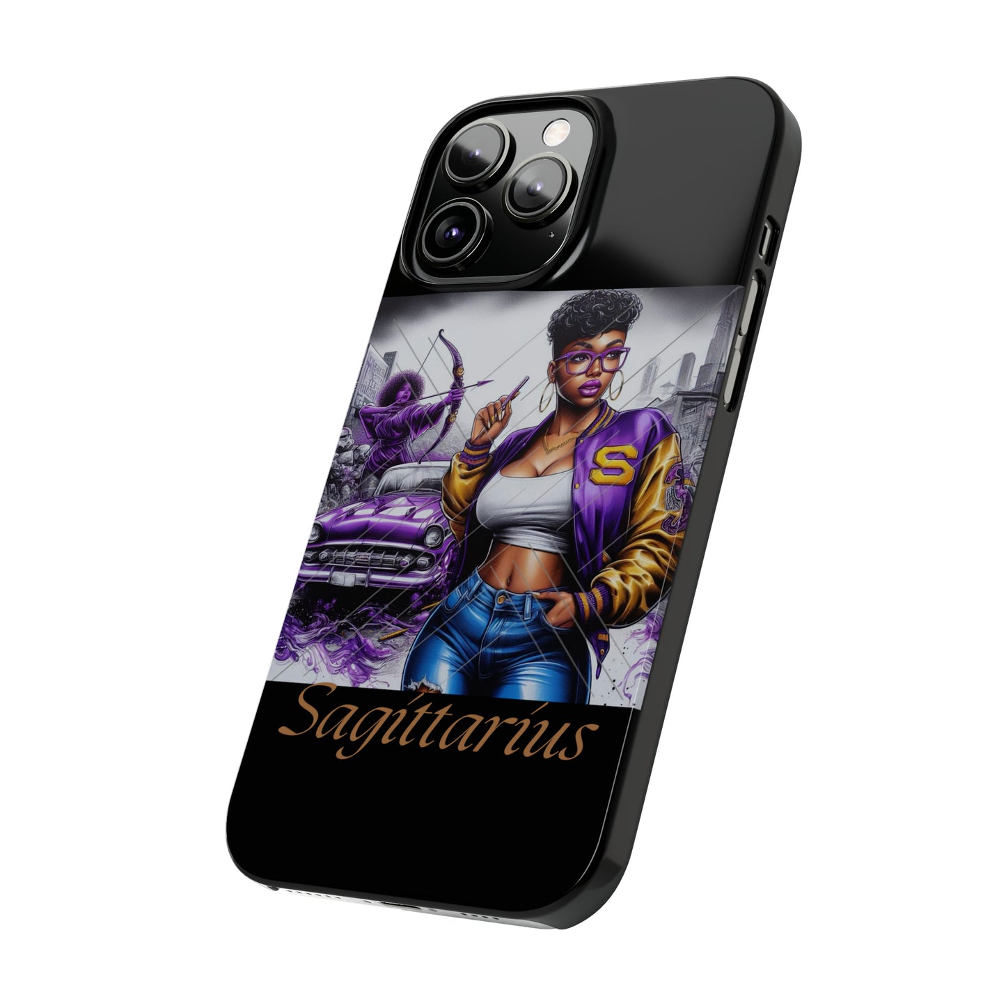 Sagittarius blk Slim Phone Cases - Phone Case