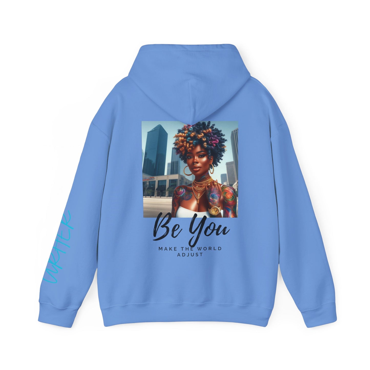 Be You Curly Unisex Heavy Blend Hoodie - Carolina Blue / S - Hoodie