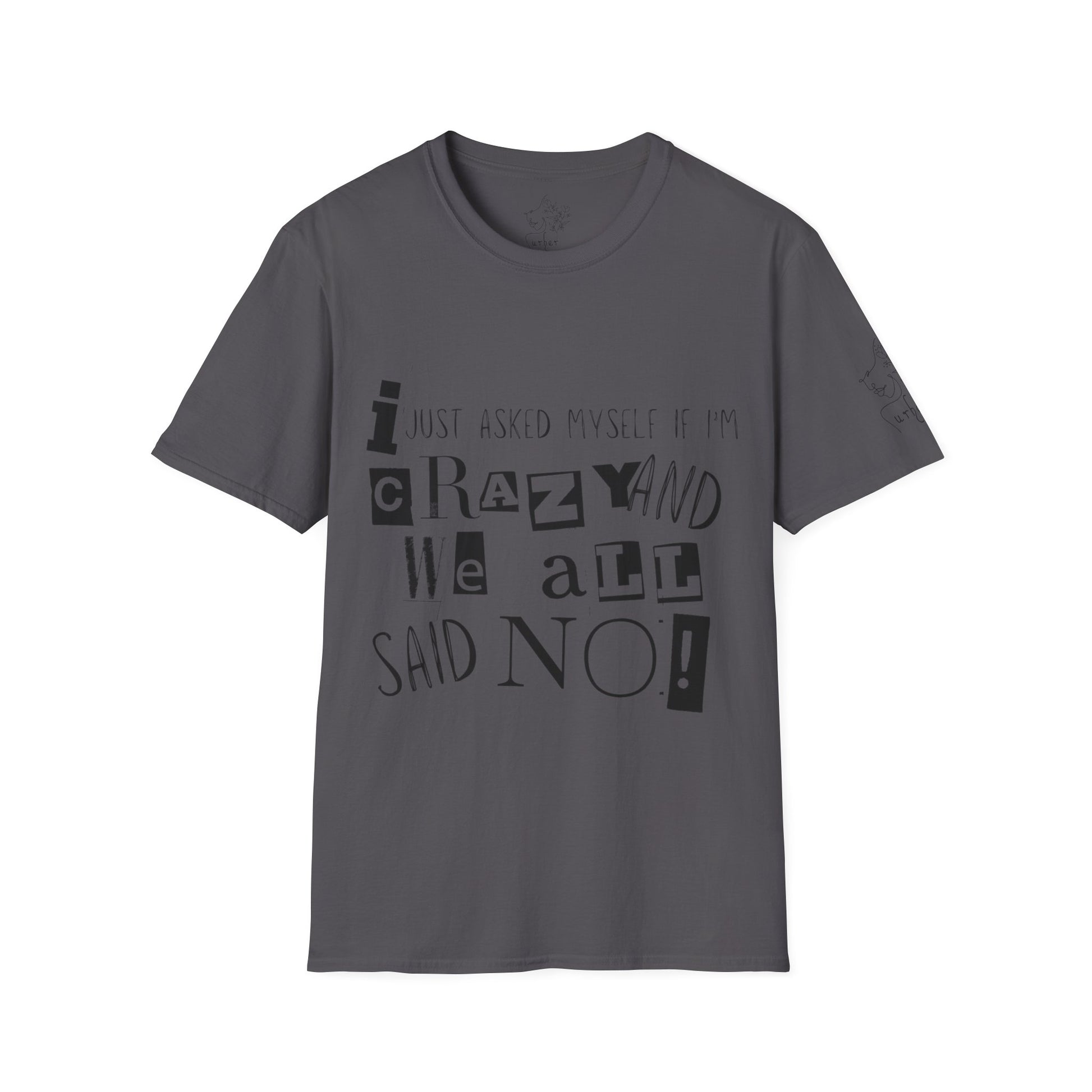 Crazy Blk Unisex Softstyle T-Shirt - Charcoal / S - T-Shirt