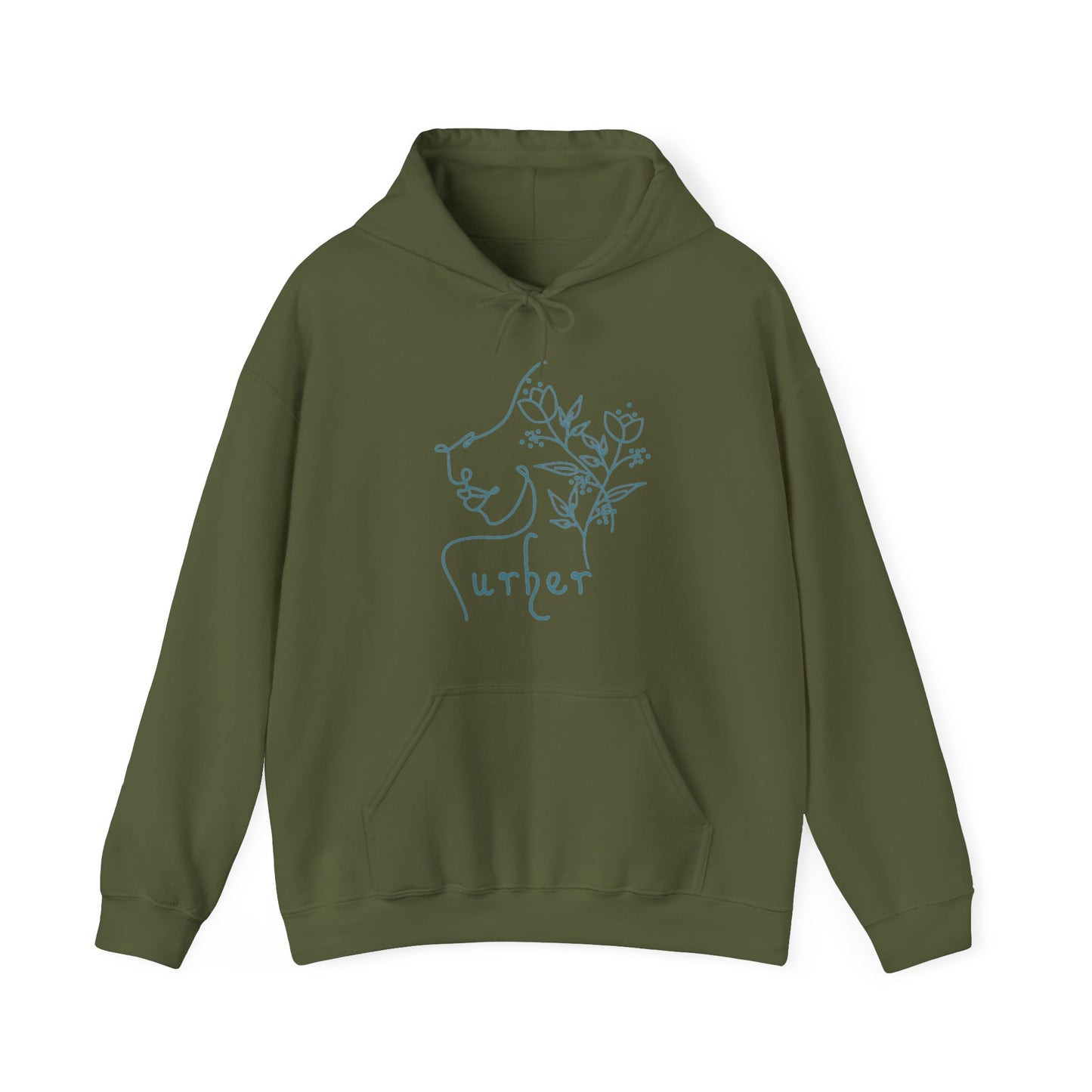 URHER Teal Hoodie - Military Green / S - Hoodie