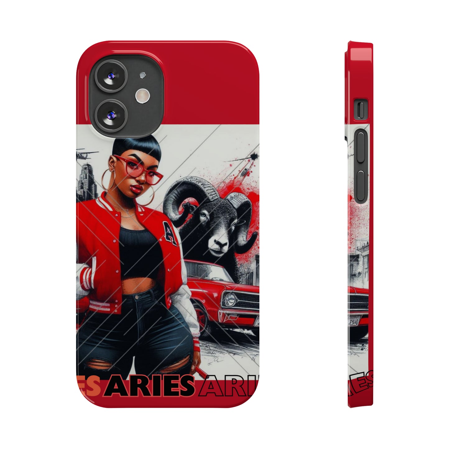 Aries Red Slim Phone Cases - iPhone 12 Mini - Phone Case